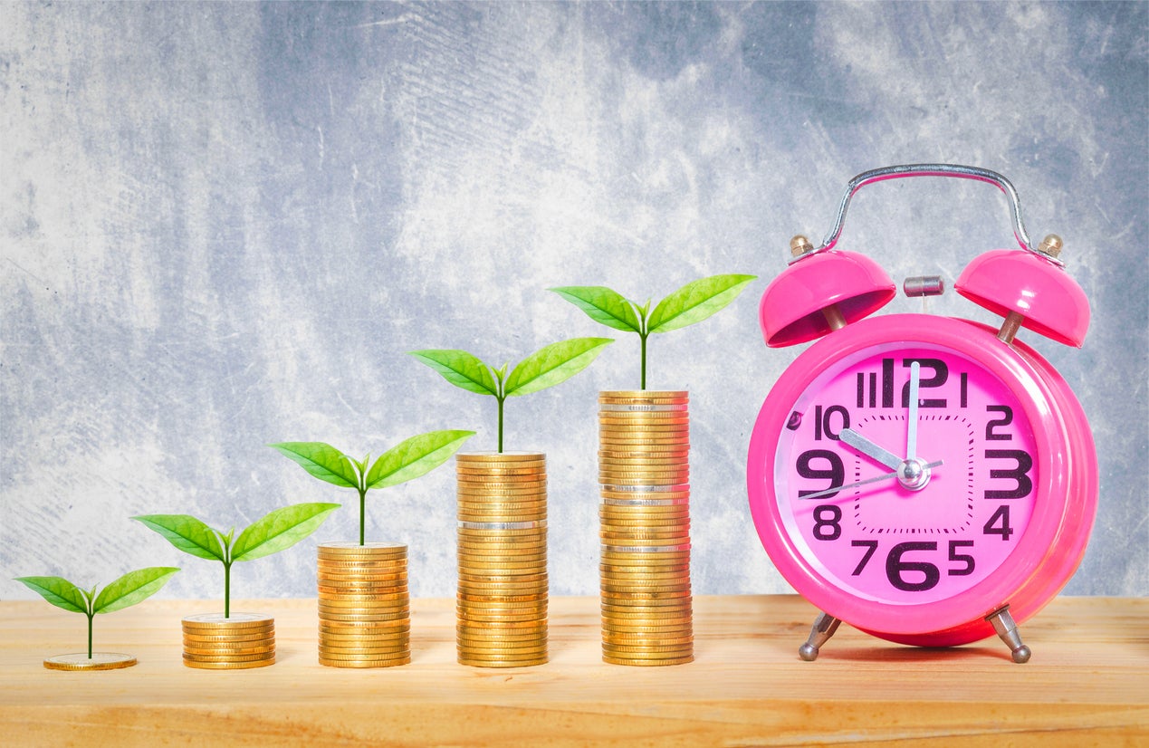 Money invested can compound over time