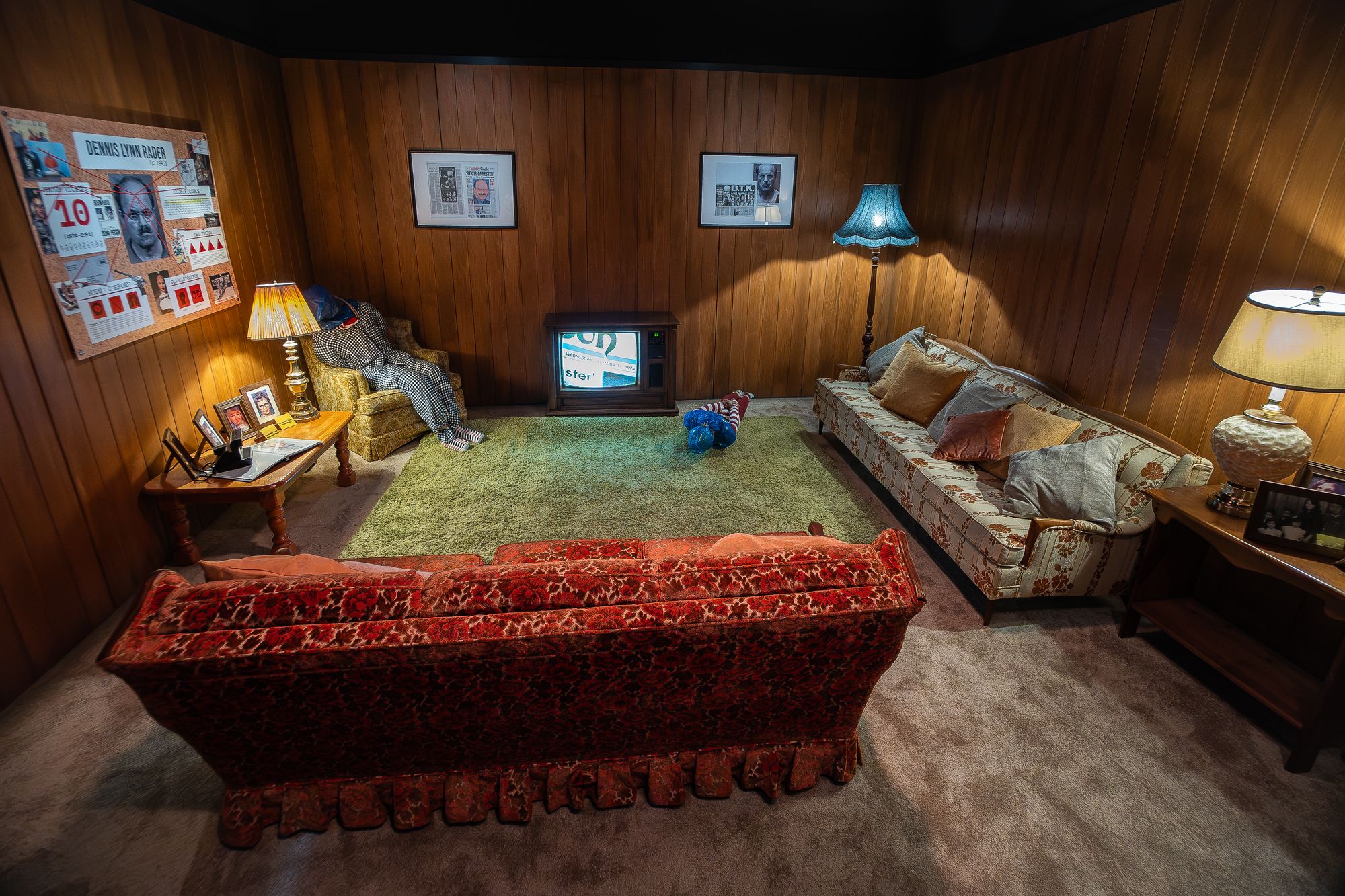 The scene was meant to represent the home of the Otero family, the first known victims of BTK as he terrorized Wichita, Kansas between 1974 and 1991