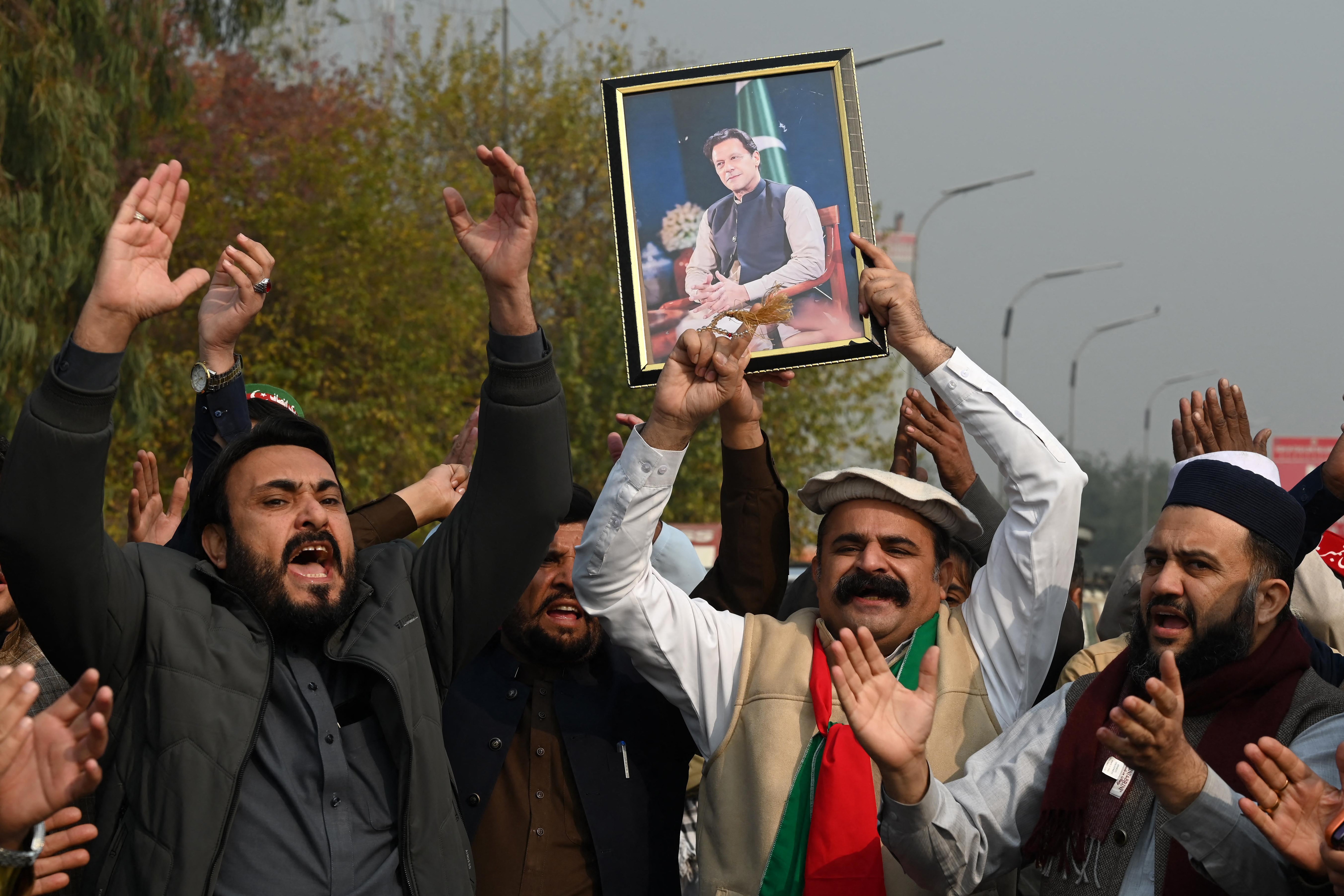 Supporters protest to demand Khan’s release