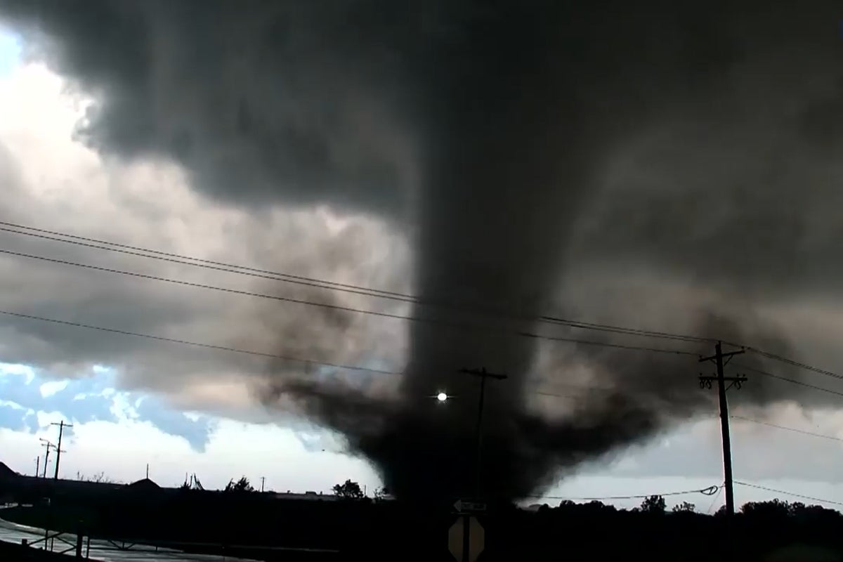Destructive tornado injures people and rips roofs from buildings in Oklahoma