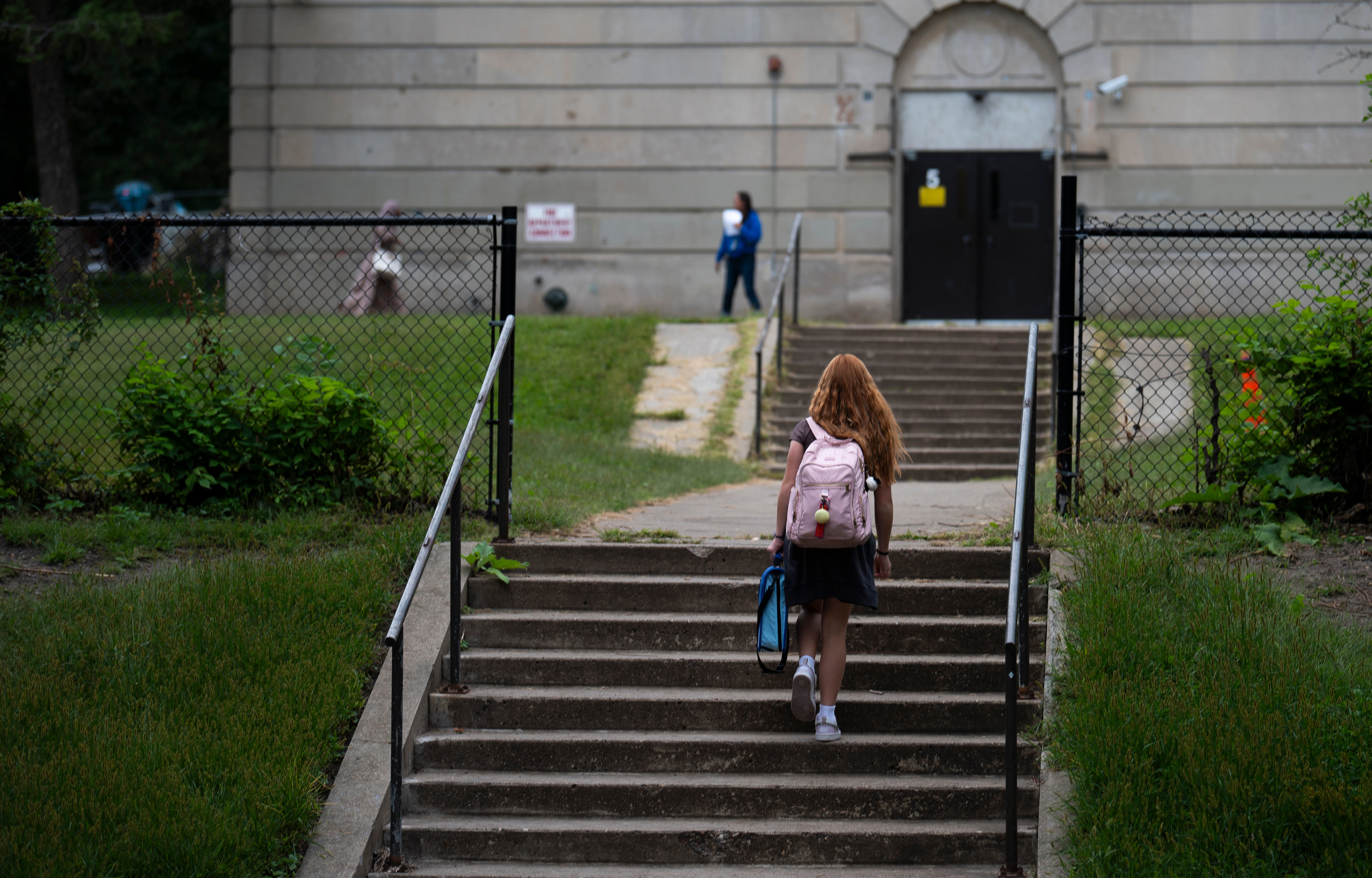 Children arrive for the first day of school in Minneapolis, Minnesota. New research reveals the deadly toll of gun violence and poor mental health on U.S. children