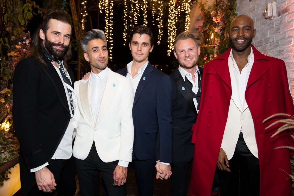 The original cast of Netflix’s Queer Eye: Jonathan Van Ness, Tan France, Antoni Porowski, Bobby Berk and Kuramo Brown,