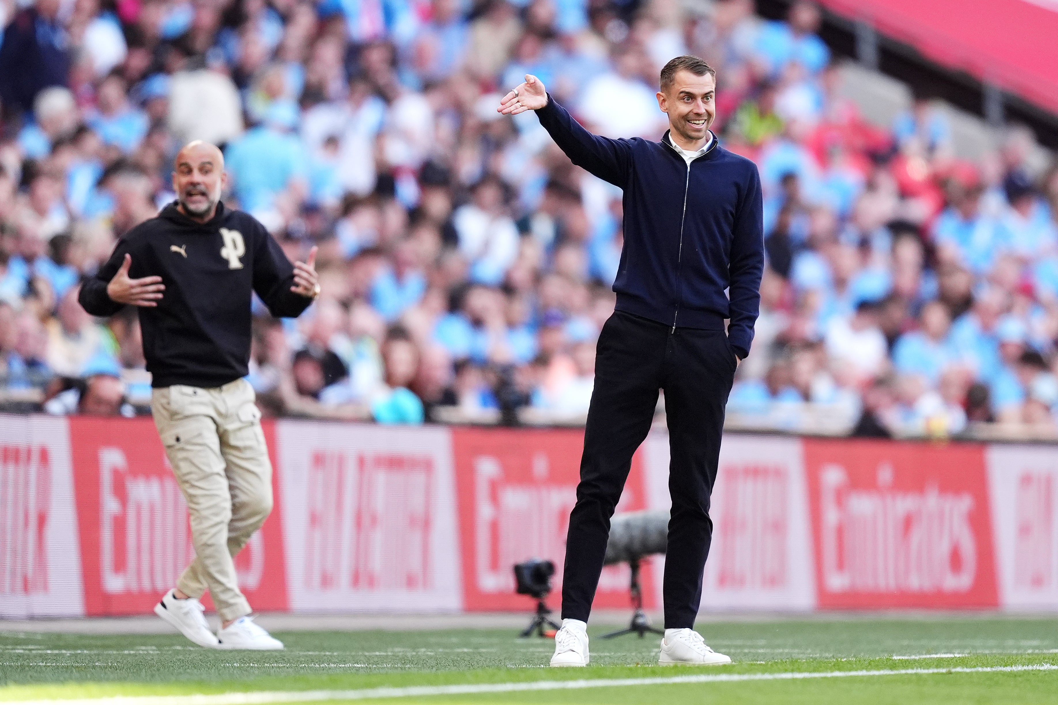 Tonda Eckert directs from the touchline