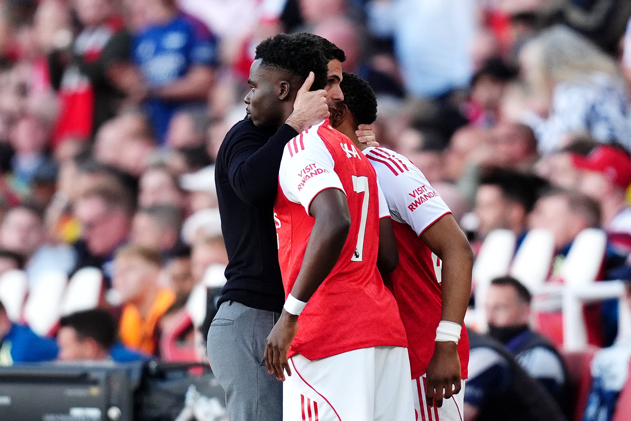 Bukayo Saka made his return from injury off the bench