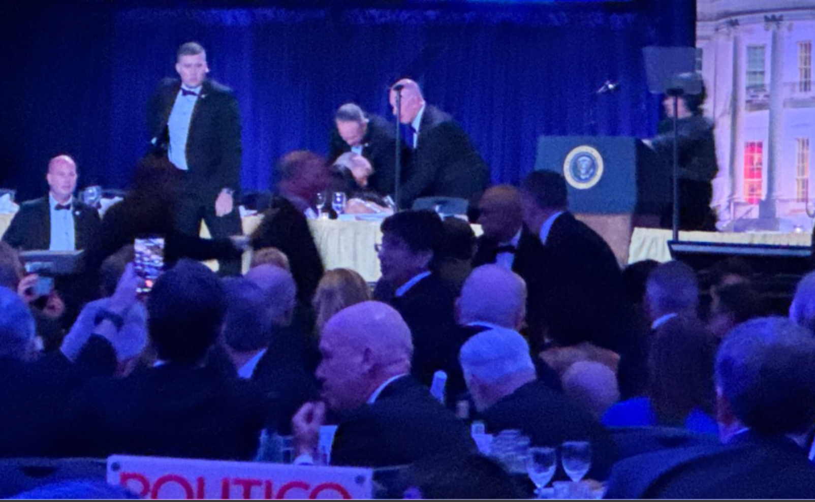 Secret Service agents quickly ushered the 79-year-old president, who has been subject to several assassination attempts, away from the scene