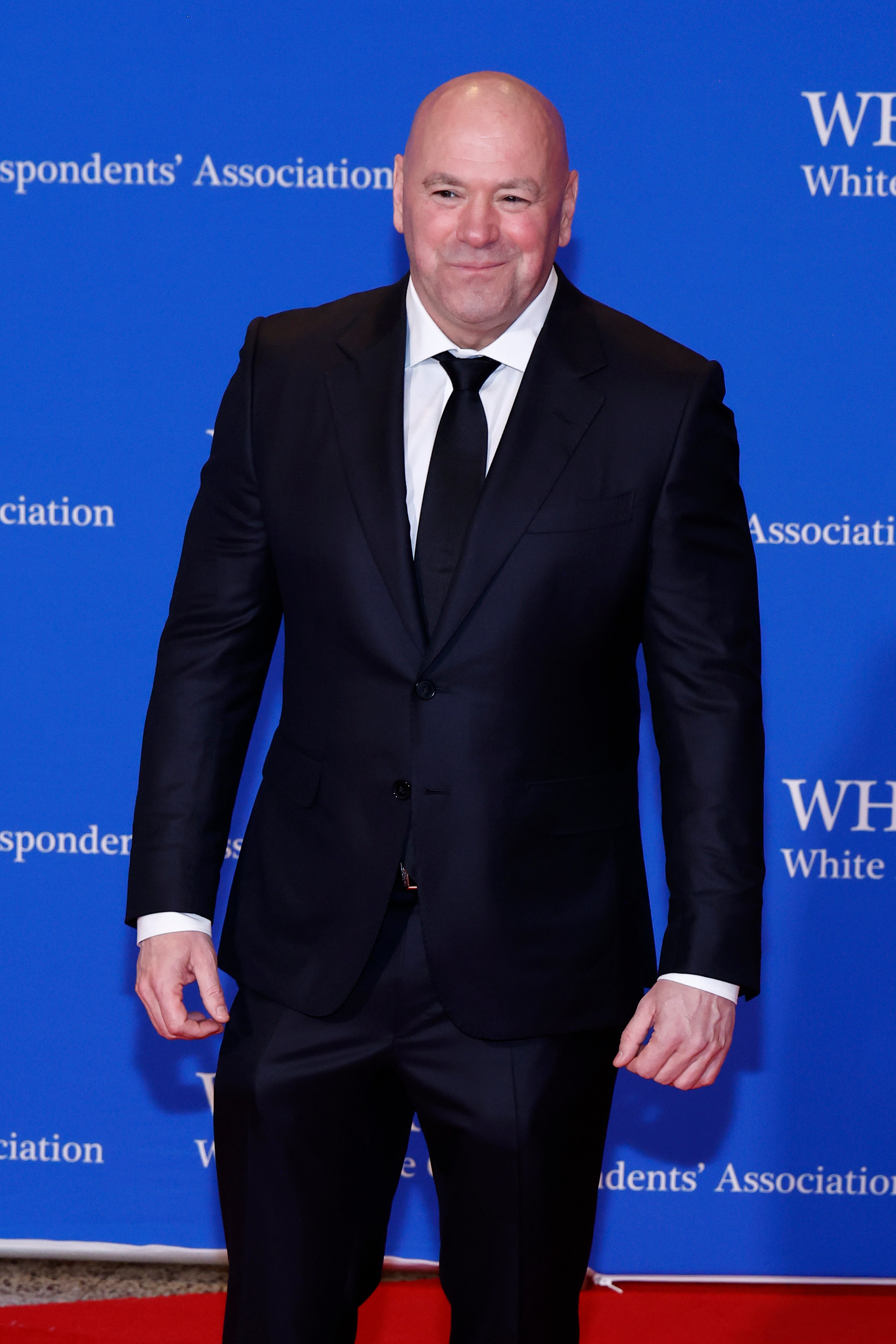 Dana White pictured on the red carpet prior to attending the correspondance dinner