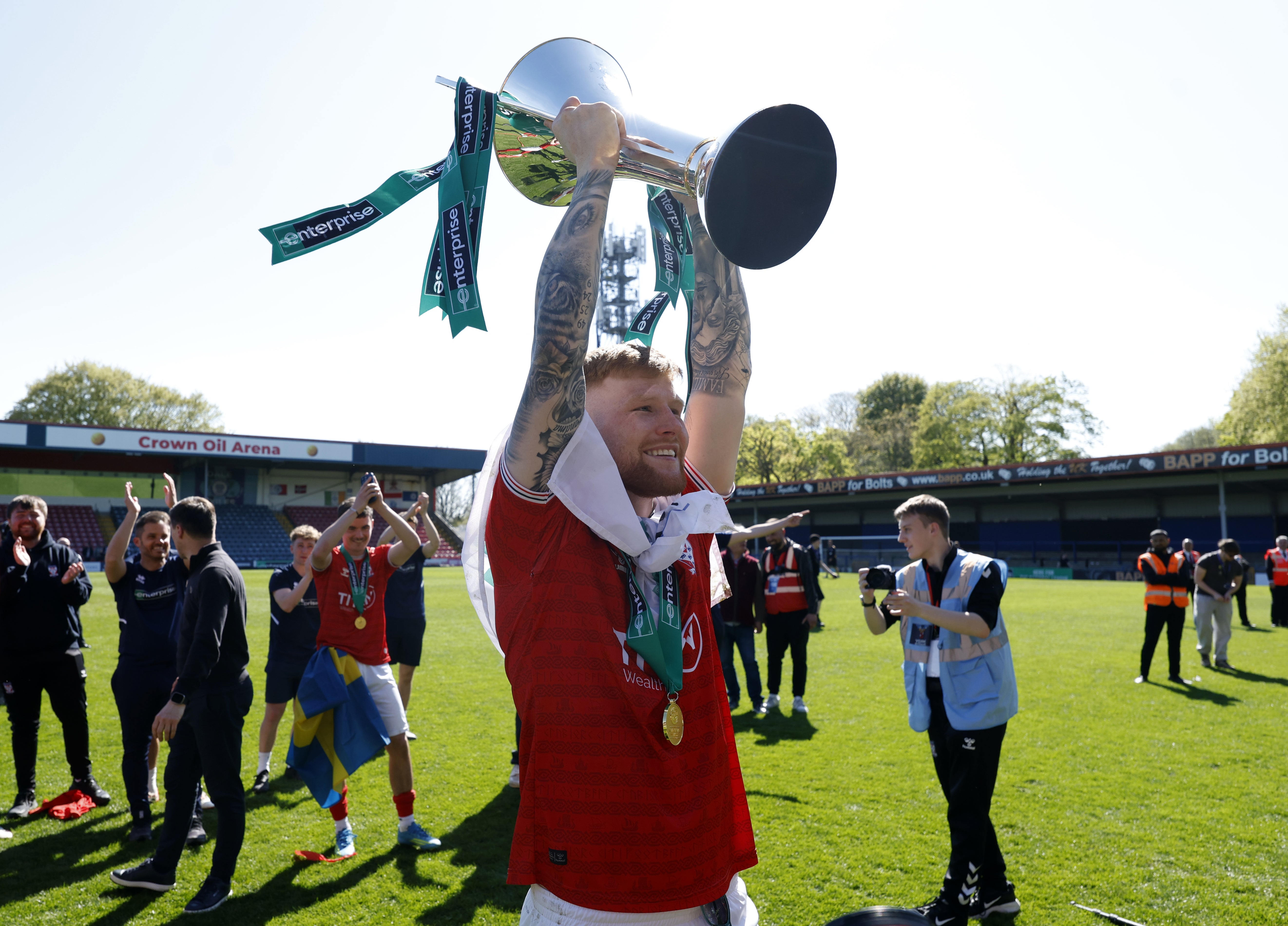 Josh Stones equalised for York at Rochdale (Cody Froggatt/PA)