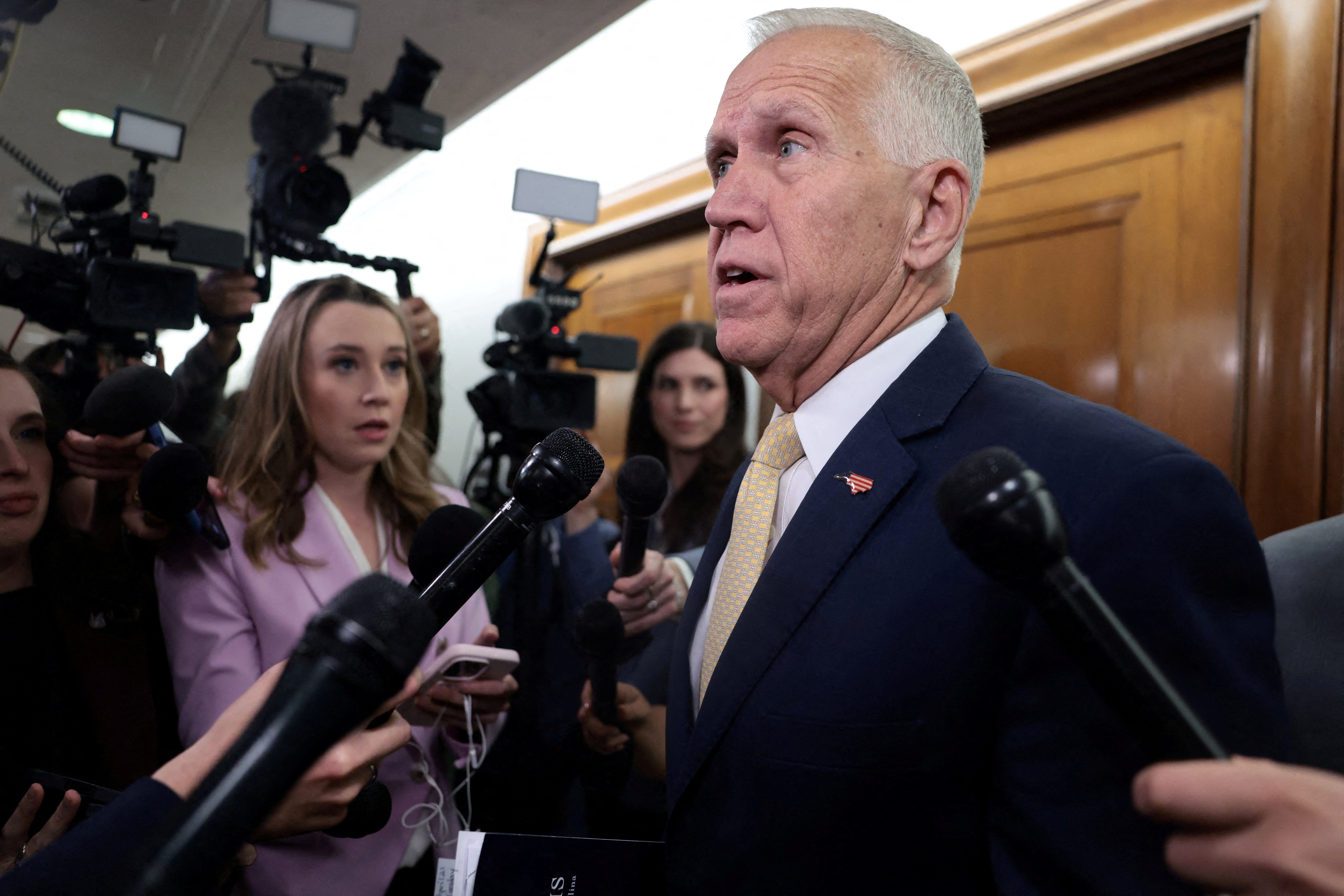 North Carolina Republican Sen. Thom Tillis said there had been ‘a sea of change’ in the way DHS employees ‘are being treated, and the respect the career staff are being given’ (Reuters)