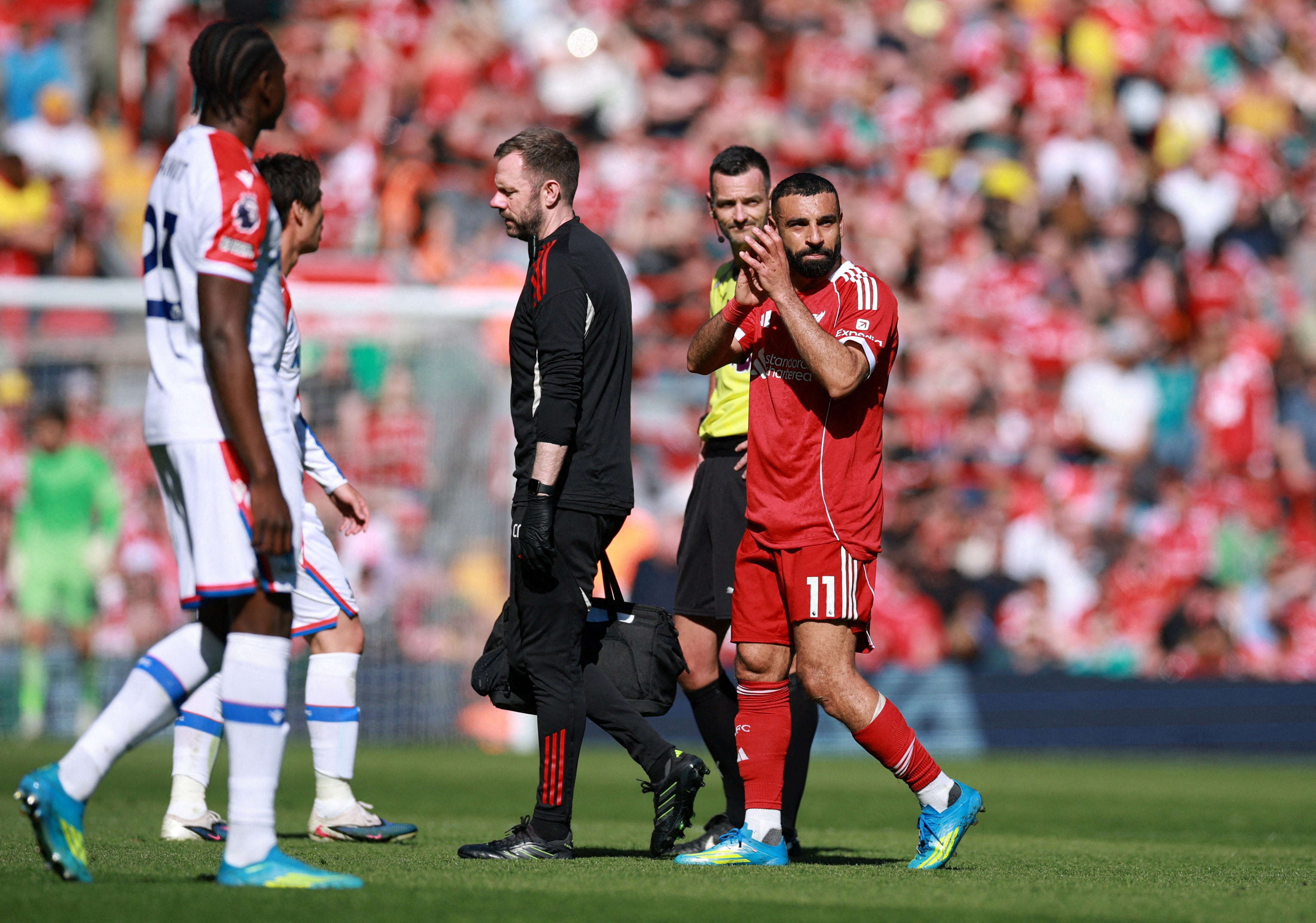 Salah suffered a hamstring injury against Crystal Palace