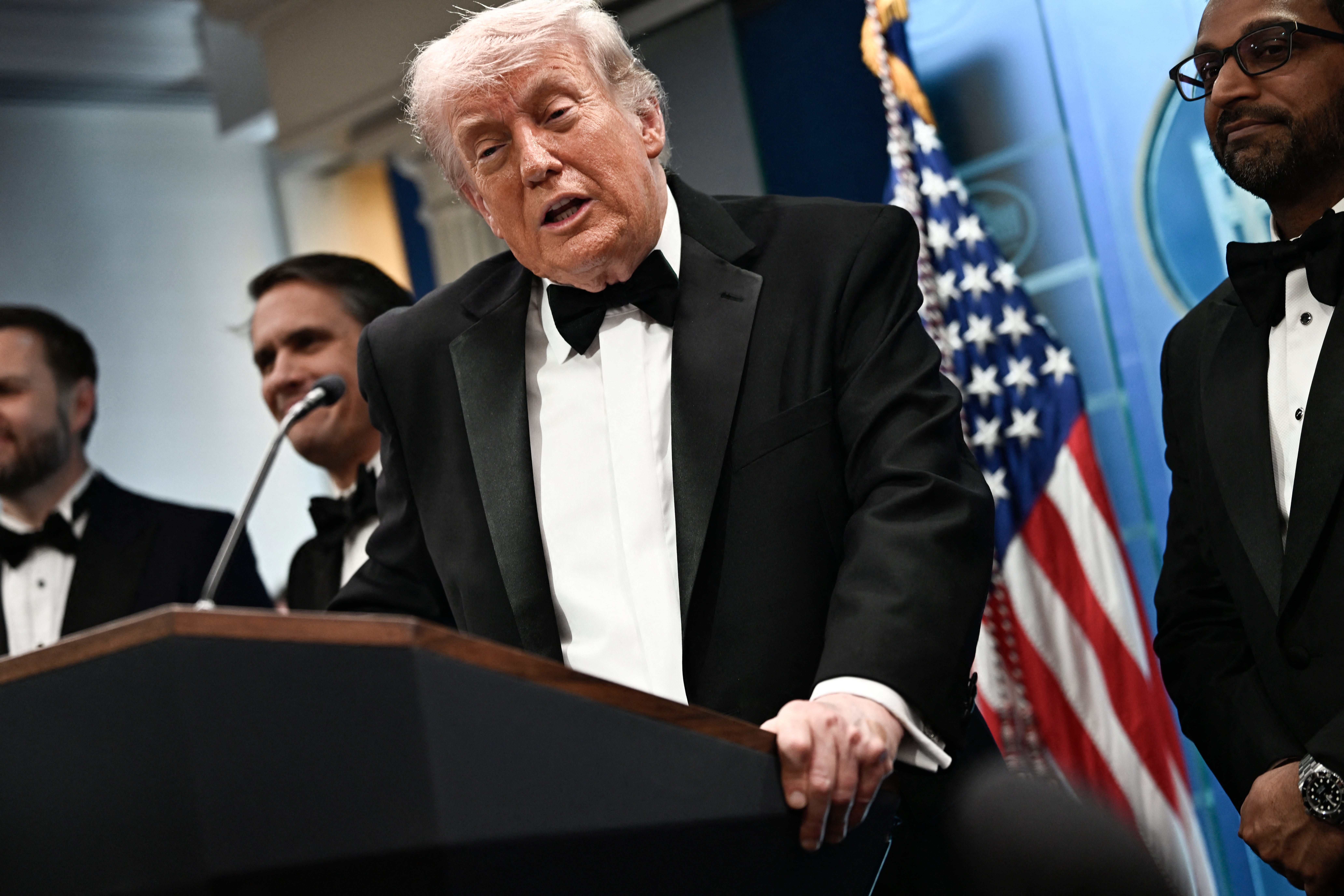 Donald Trump at the White House Correspondents’ dinner before the attack on 25 April