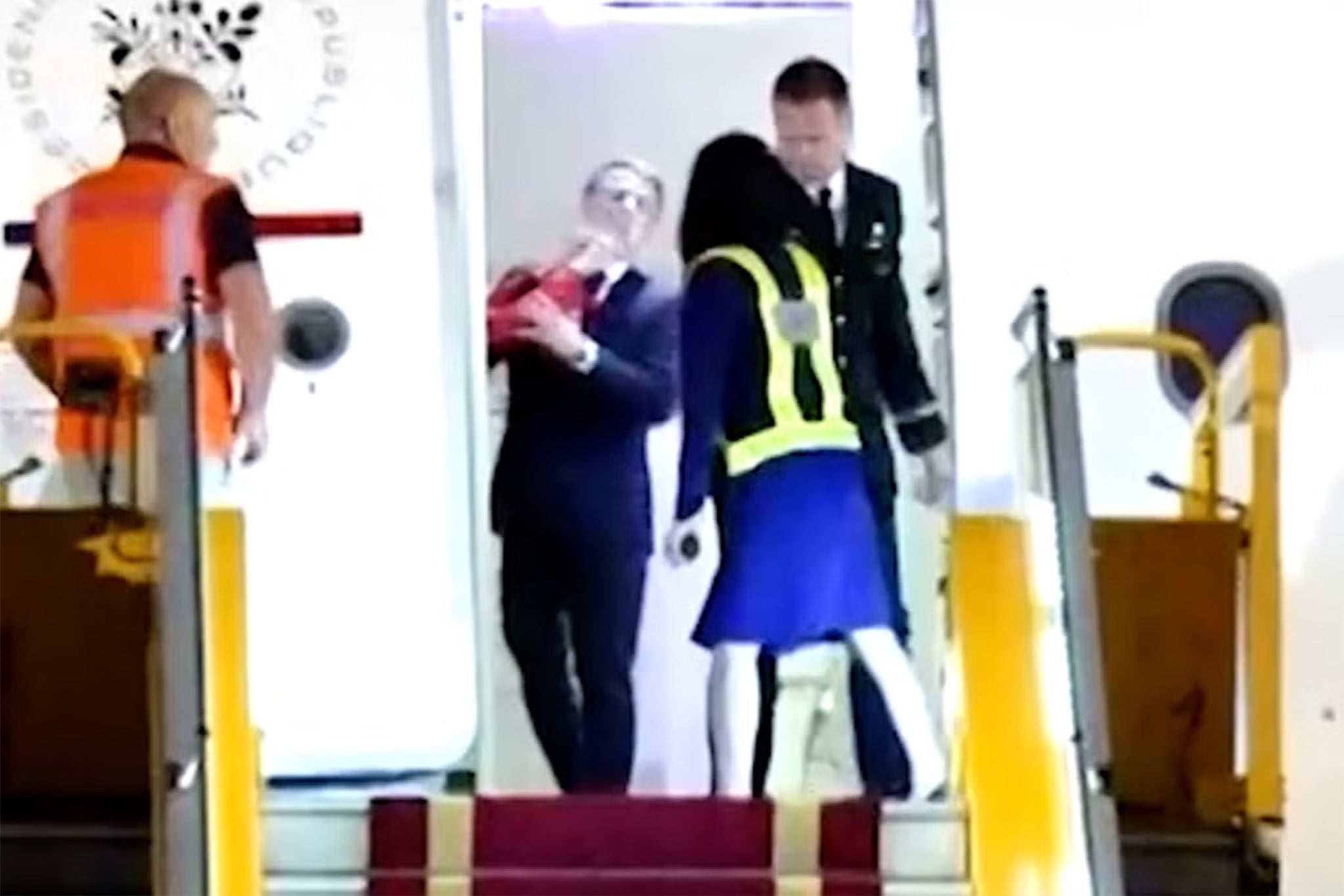 Ms Macron appeared to shove her husband during a visit to Vietnam