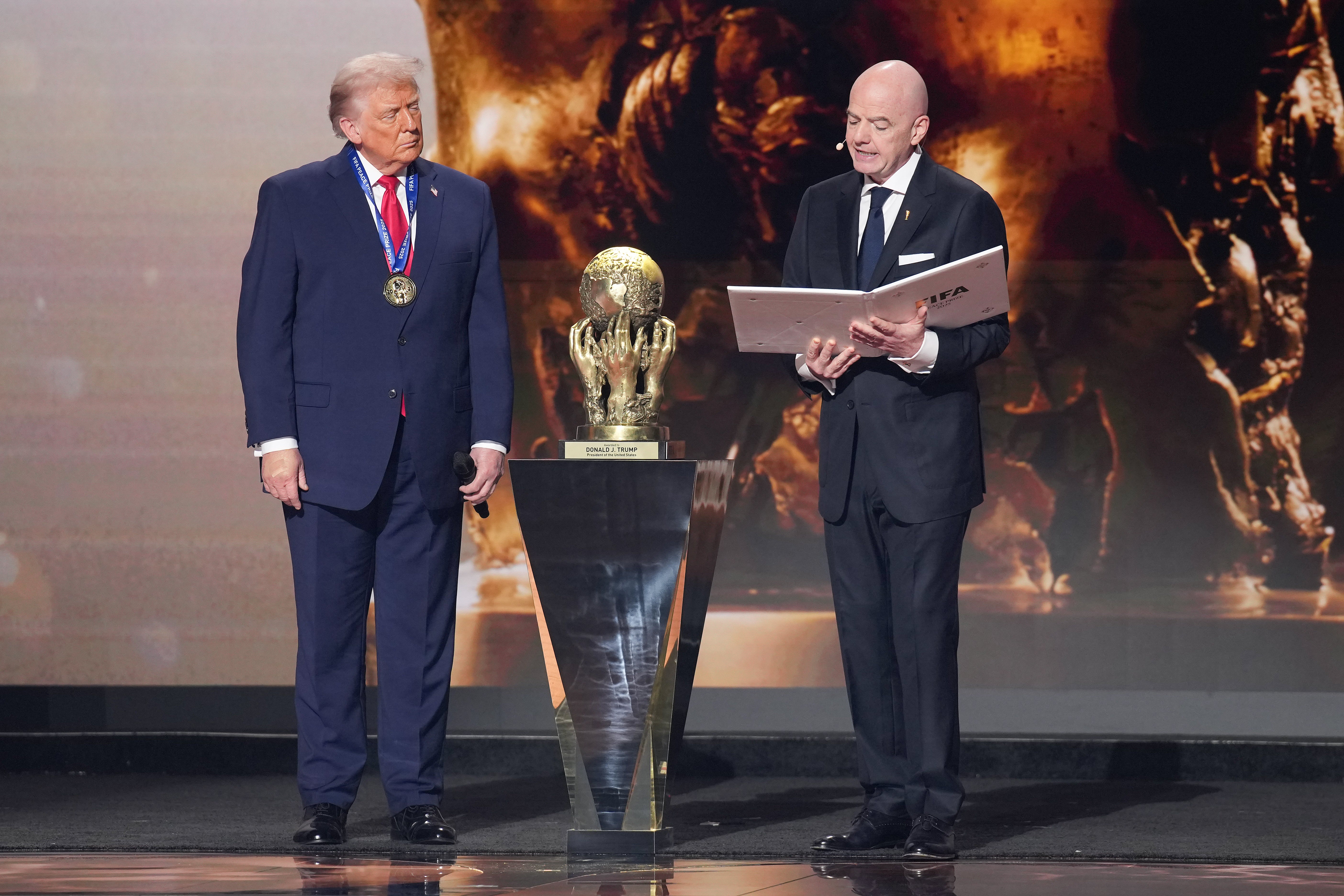Trump was awarded the Fifa Peace Prize in December