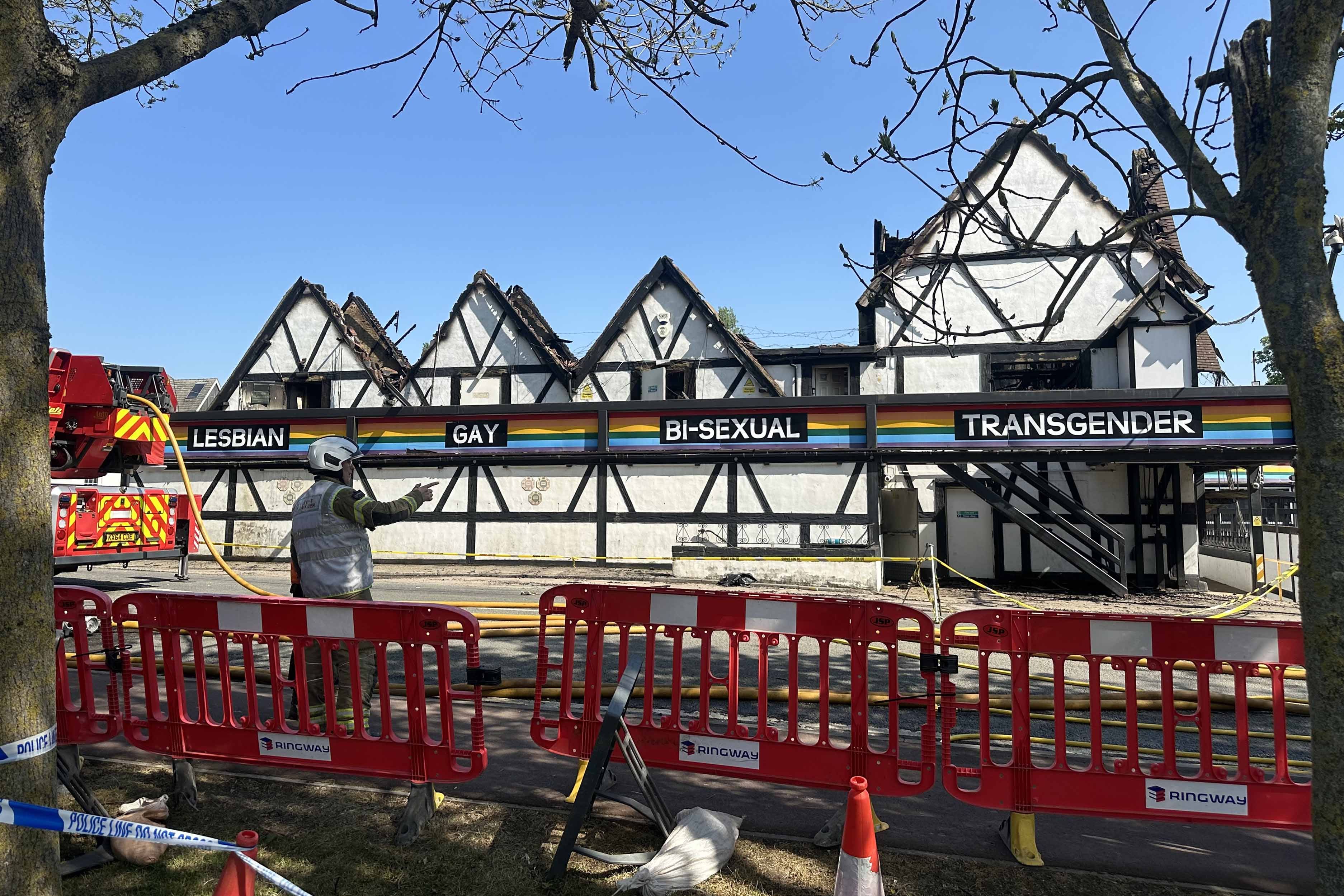 Emergency services outside the Pink Punters