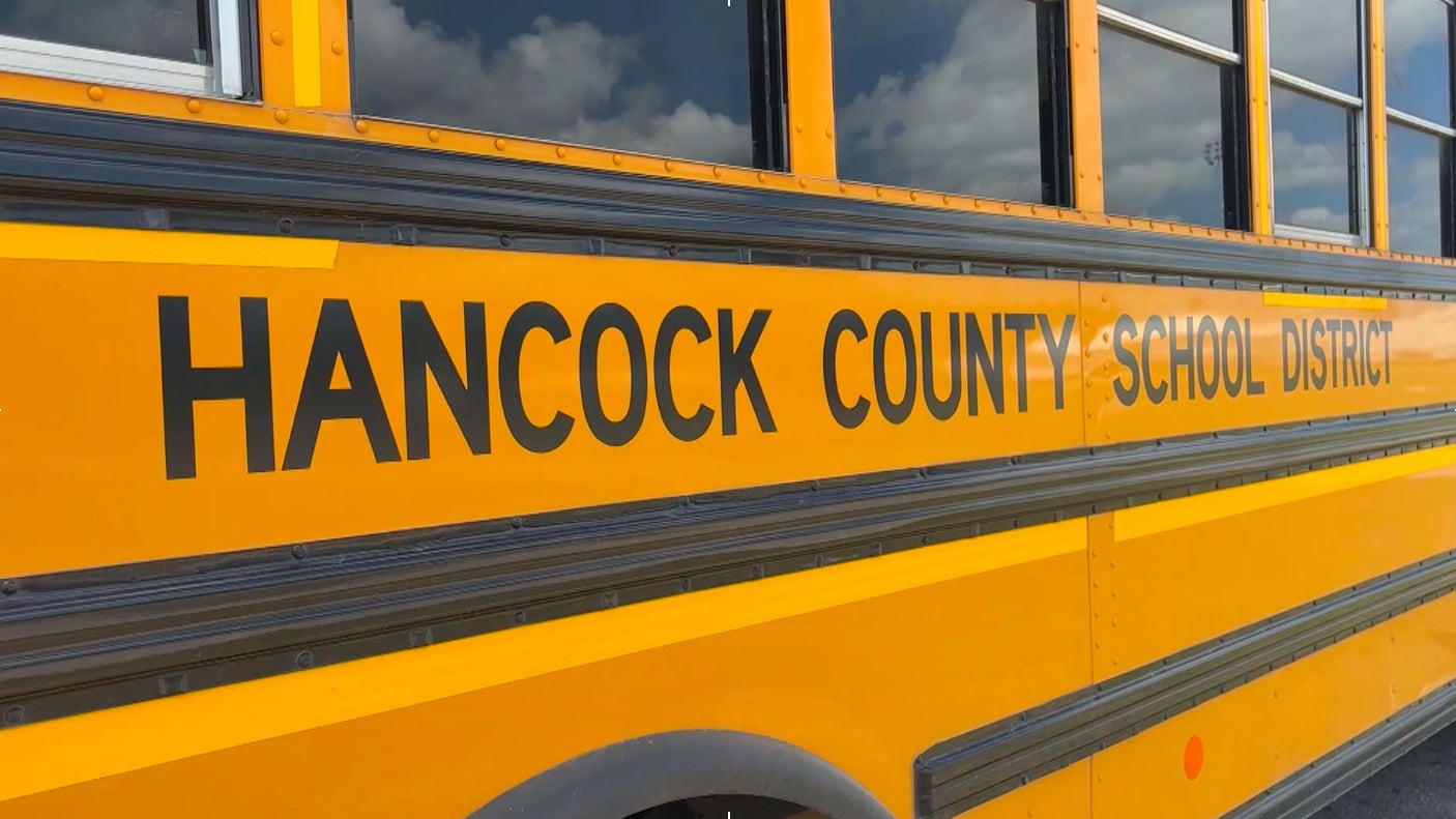 A Hancock County School District bus in Hancock County, Mississippi