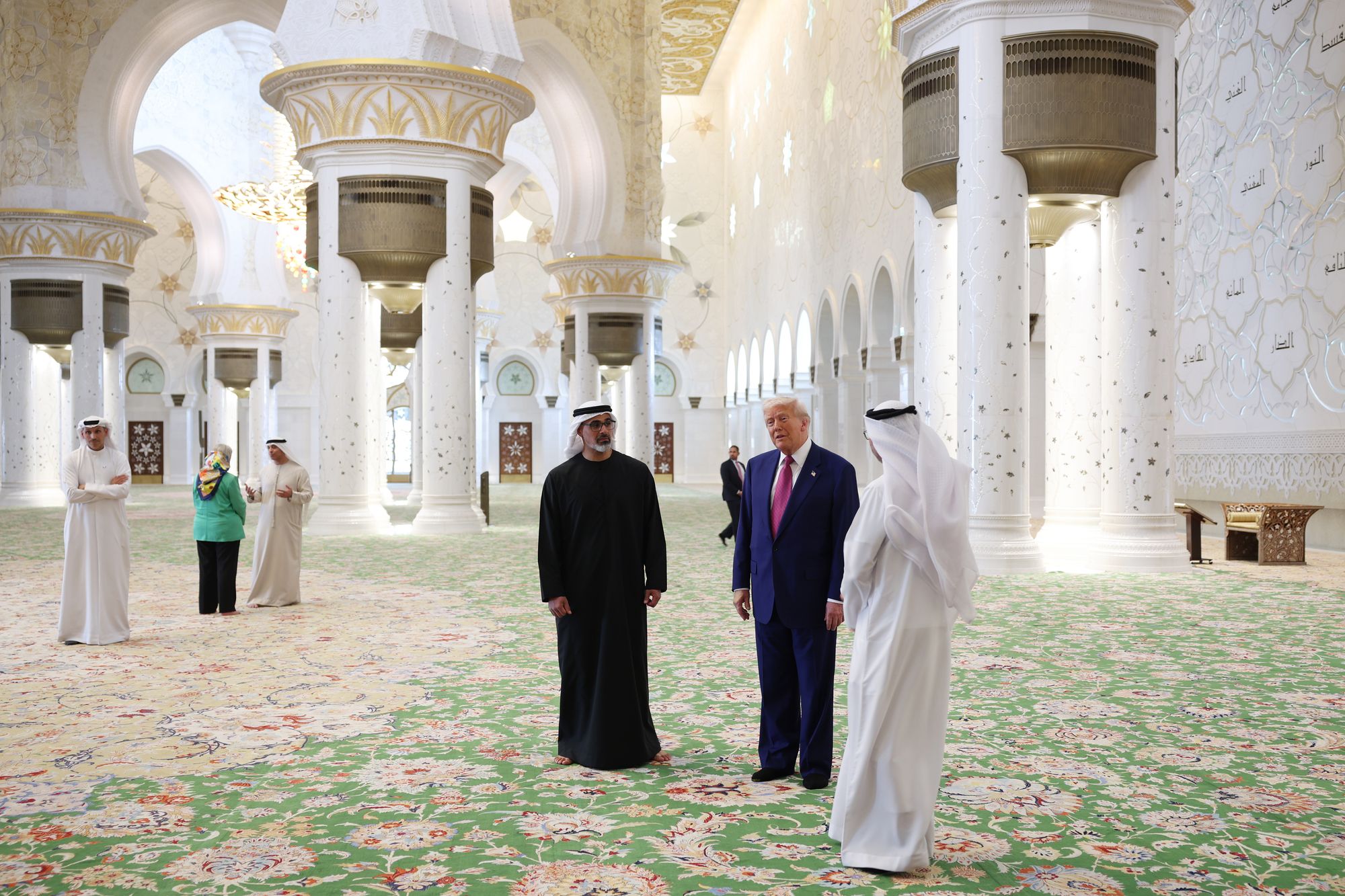 Donald Trump, seen here in May 2025, touring the Sheikh Zayed Grand Mosque in the United Arab Emirates. A Trump-loving manager at a large commercial cleaning company in Florida is accused of rejecting Muslim clients, according to a lawsuit
