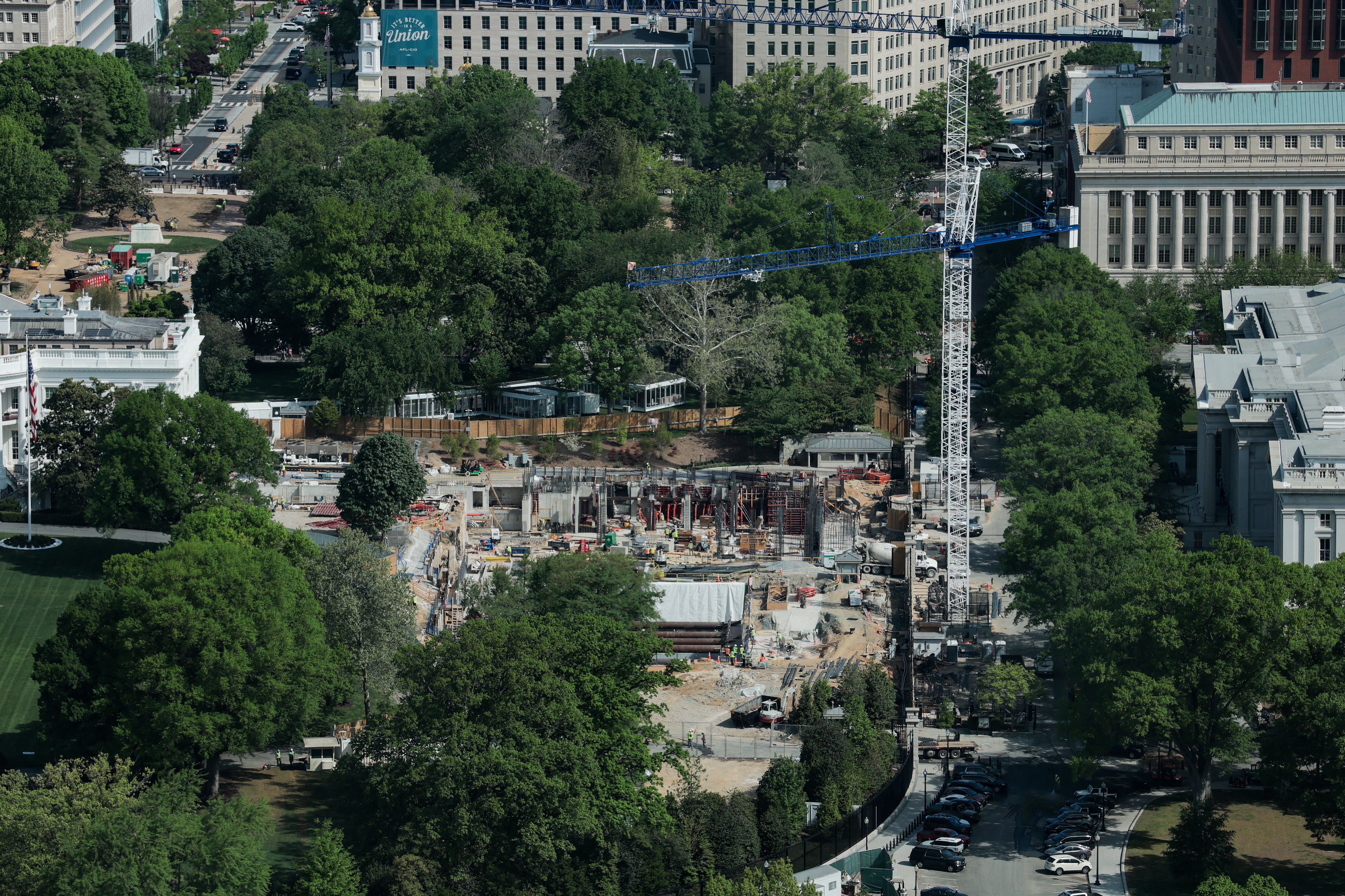 The White House's East Wing has been demolished but construction on Donald Trump's planned ballroom was halted by a judge earlier this month
