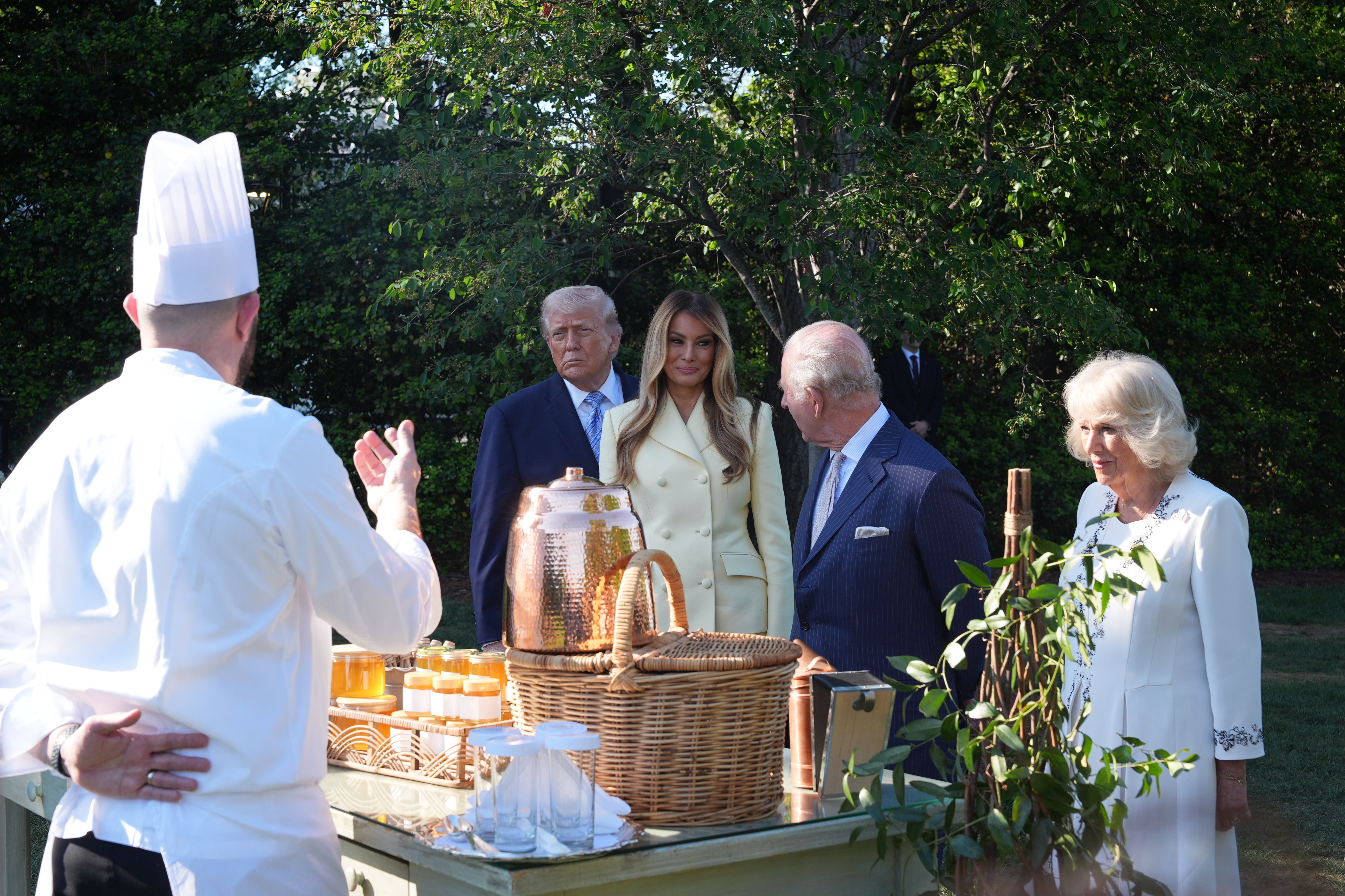 Donald and Melania Trump welcomed the royals to the White House