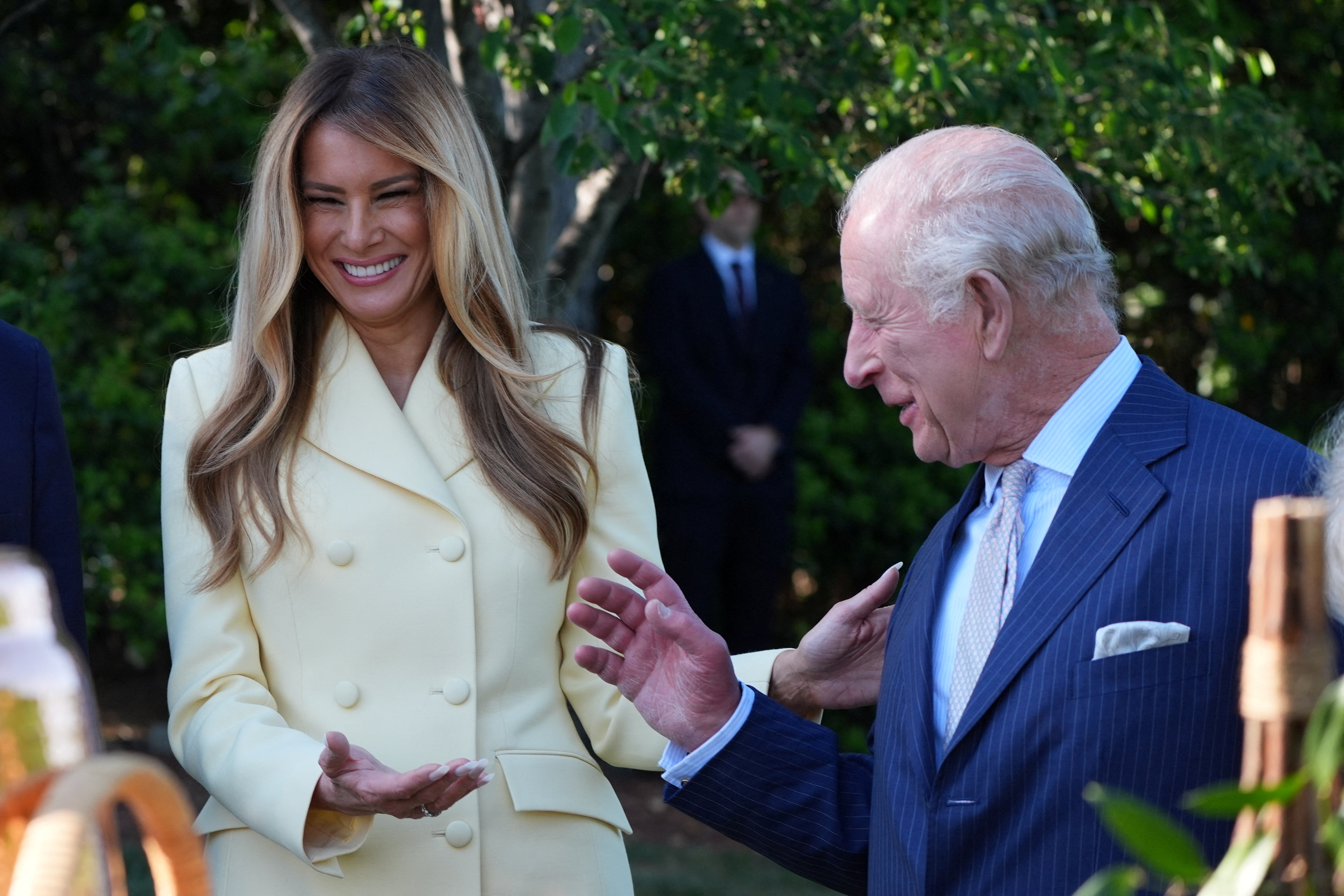 First Lady Melania Trump and King Charles III were spotted laughing during the British monarch's state visit to the White House