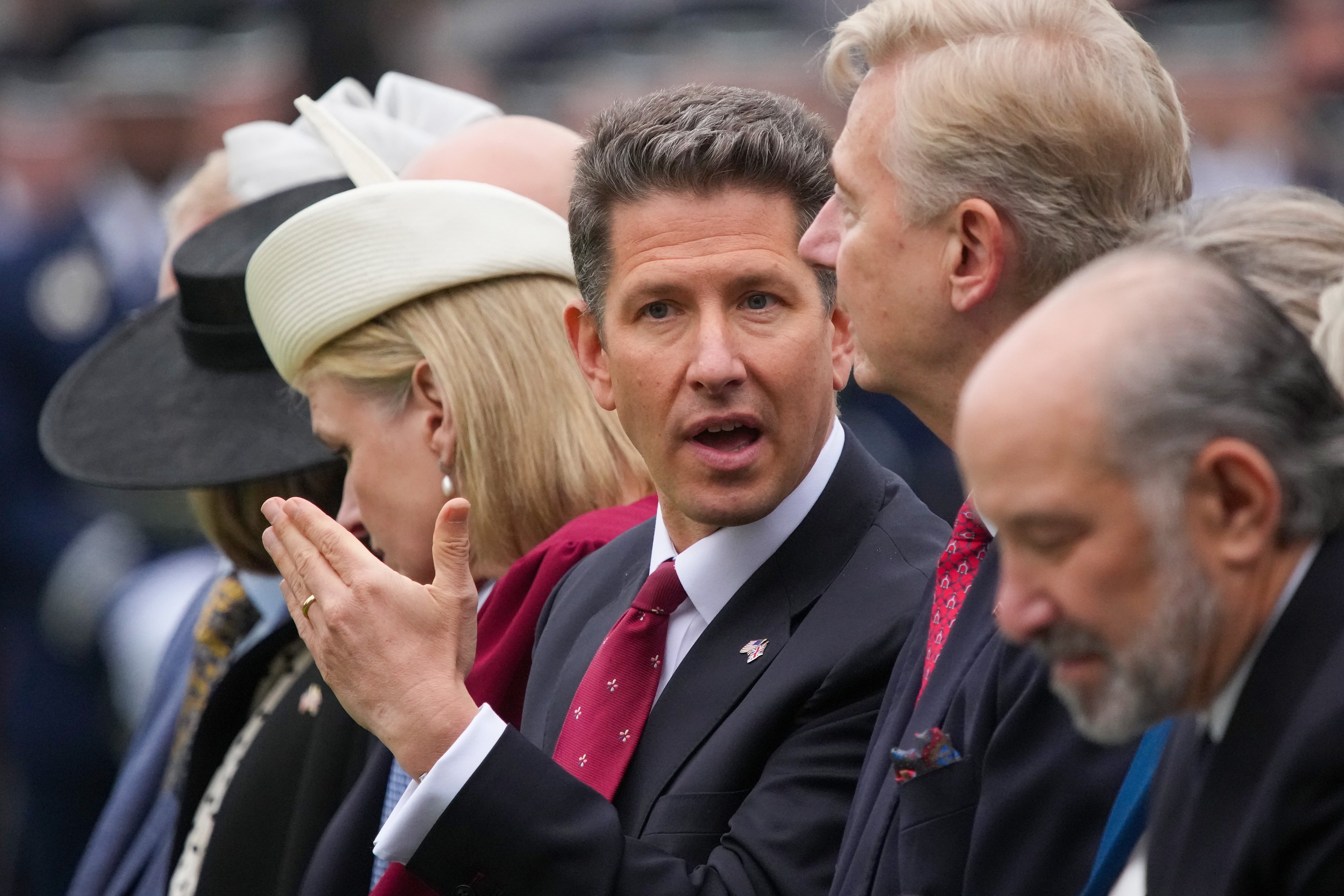 Sir Christian Turner watched Trump's speech at the White House shortly after the report emerged