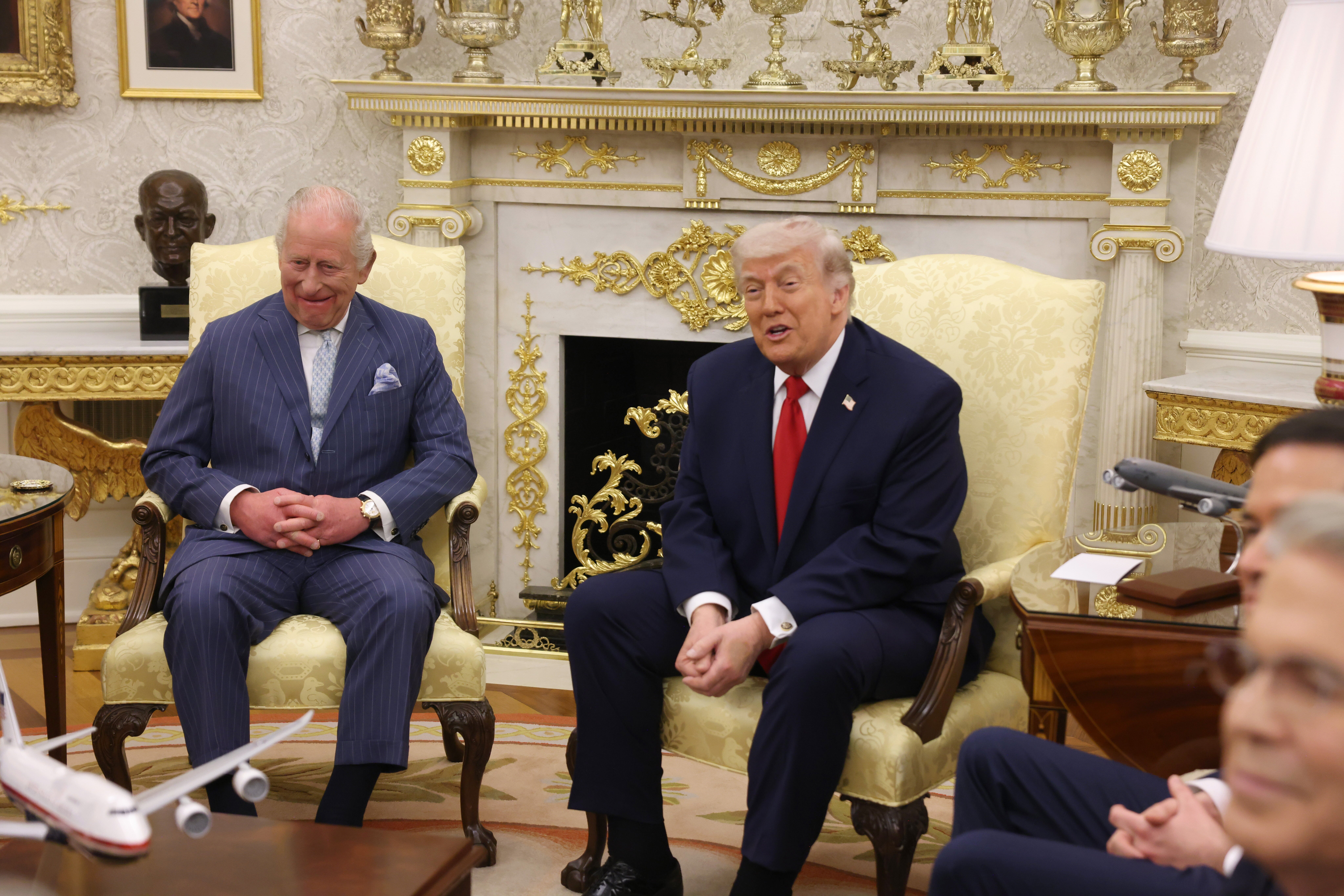 Trump meets with Britain's King Charles III in the Oval Office