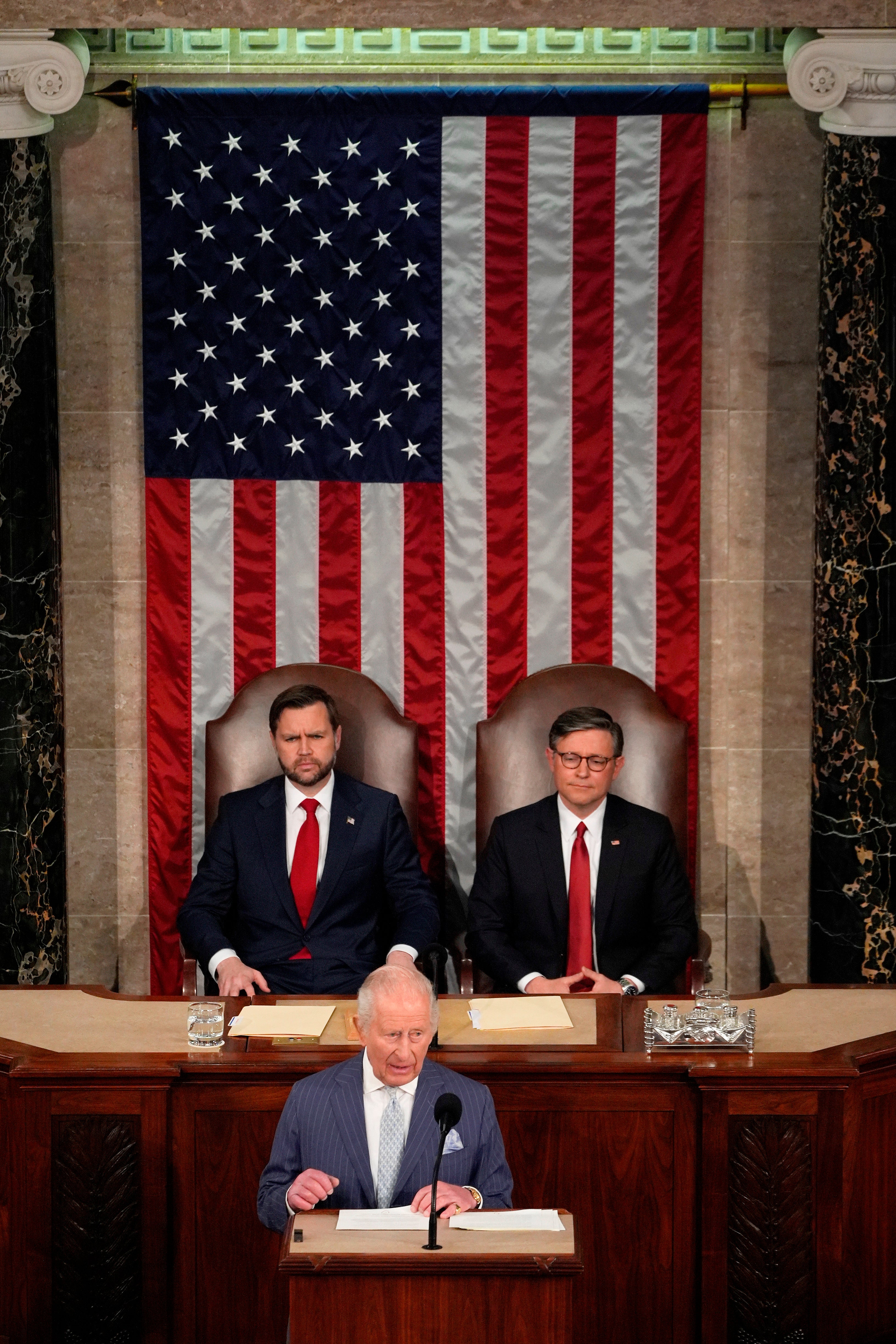 King Charles drew applause and a standing ovation after discussing checks and balances