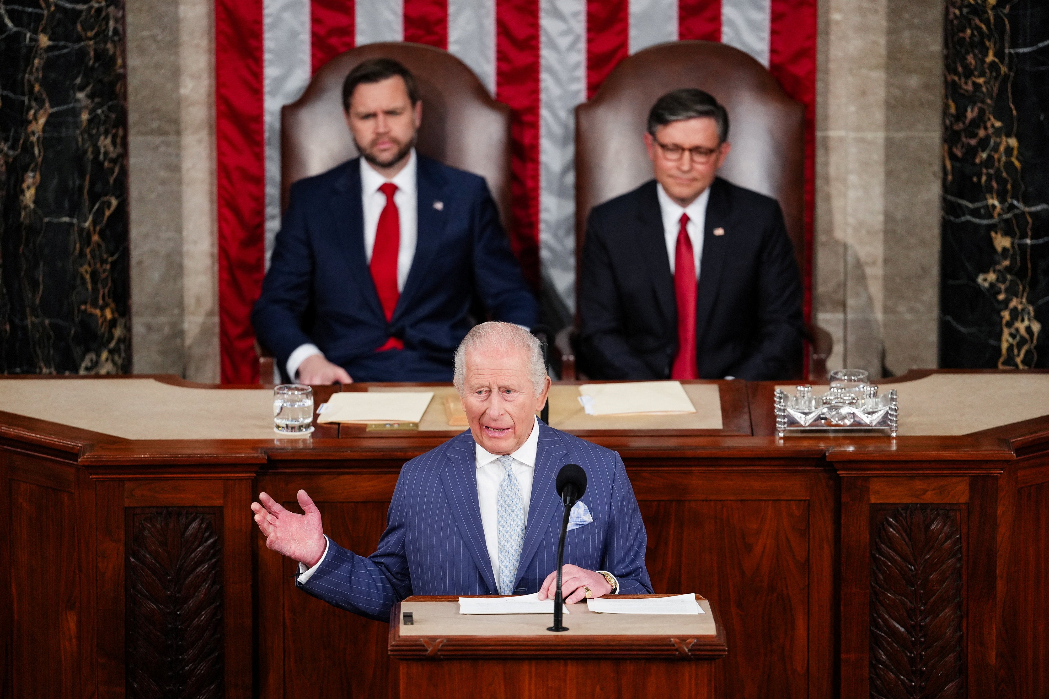 The King made jokes as part of his address