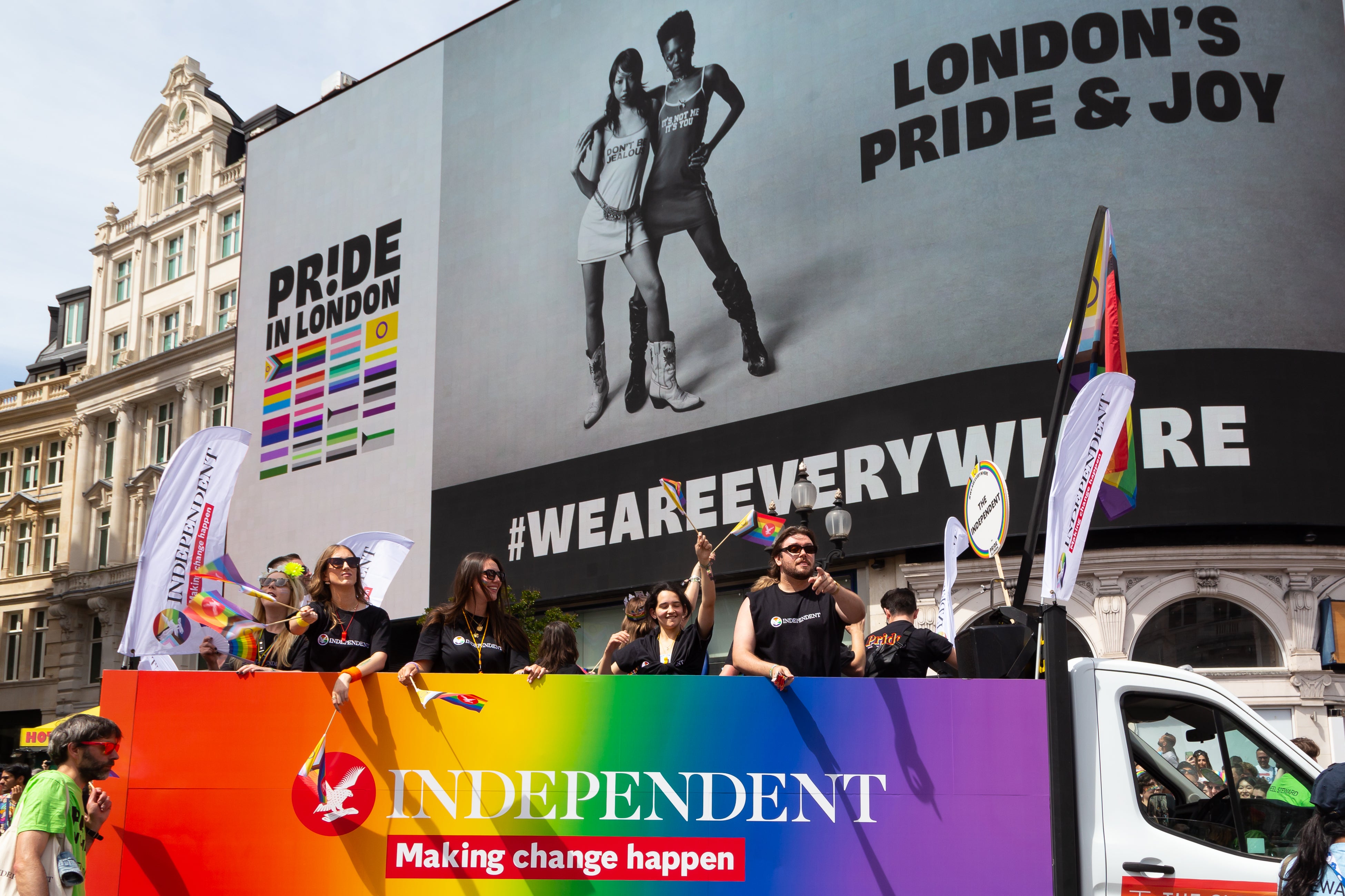 The Independent marching at the London Pride parade in 2024