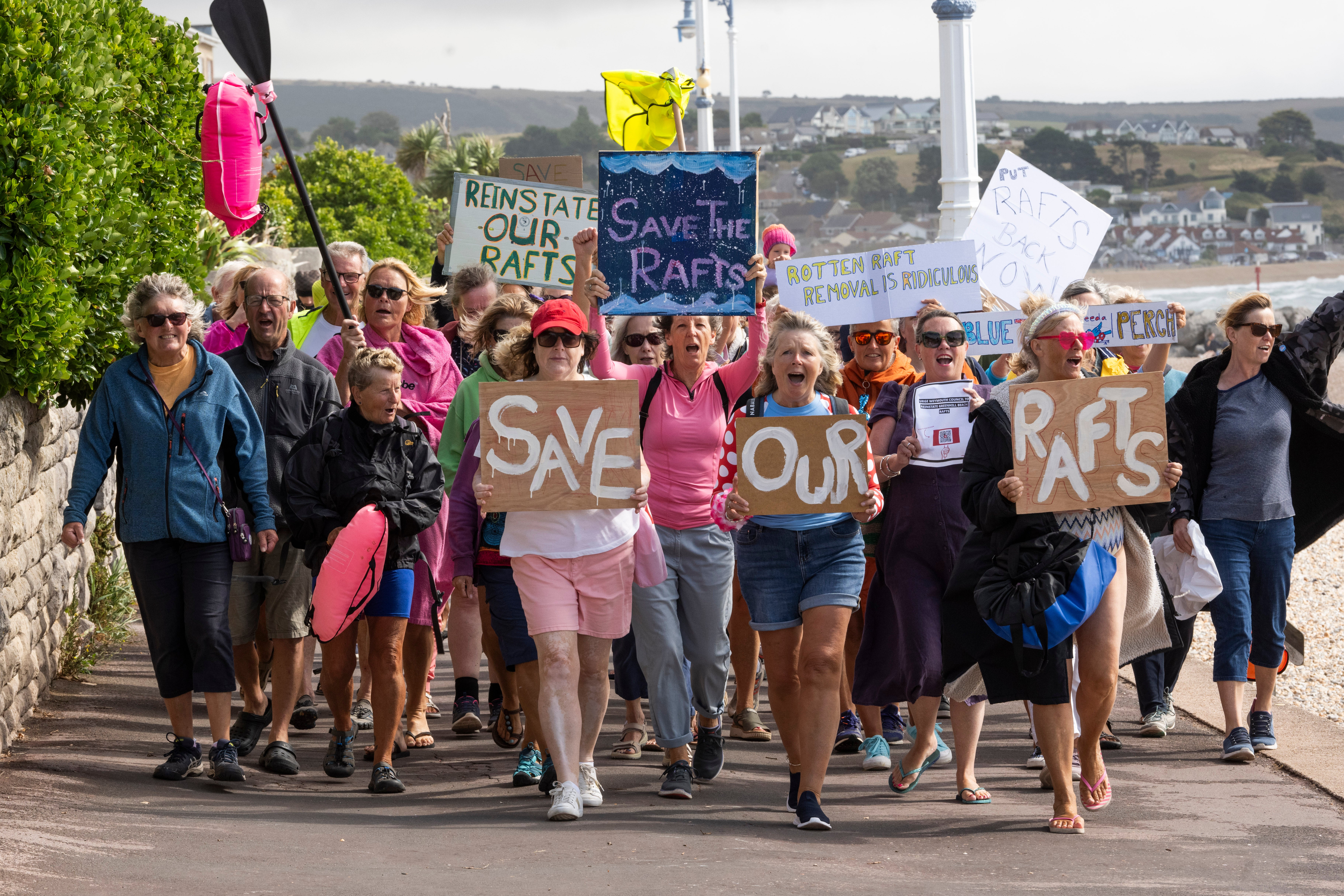 Weymouth locals have protested the raft removal in recent years