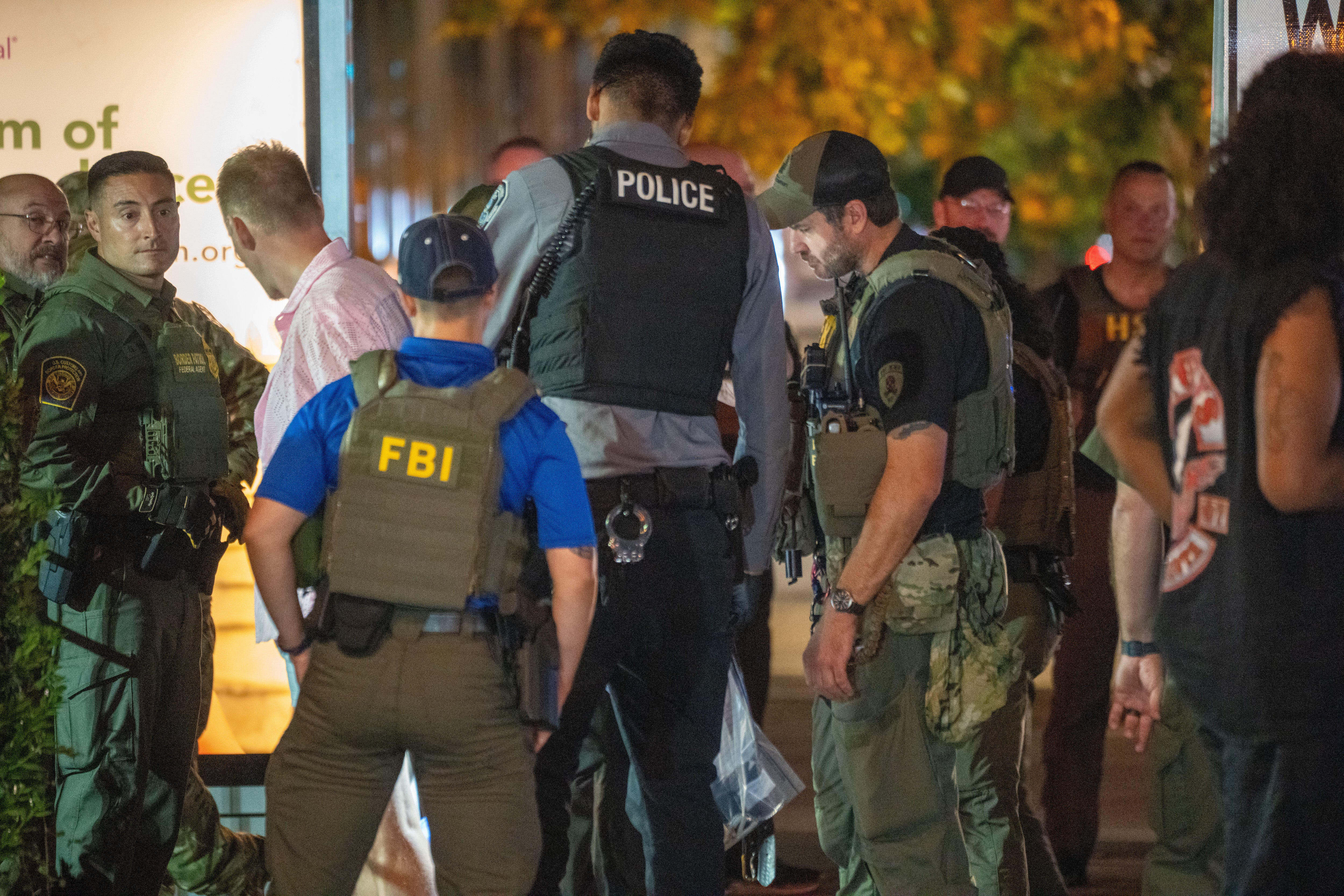 A man (pictured in pink) who tossed a sandwich at a member of federal law enforcement in Washington, D.C. last year had to be let go after US Attorney Jeanine Pirro in DC failed to get an indictment.