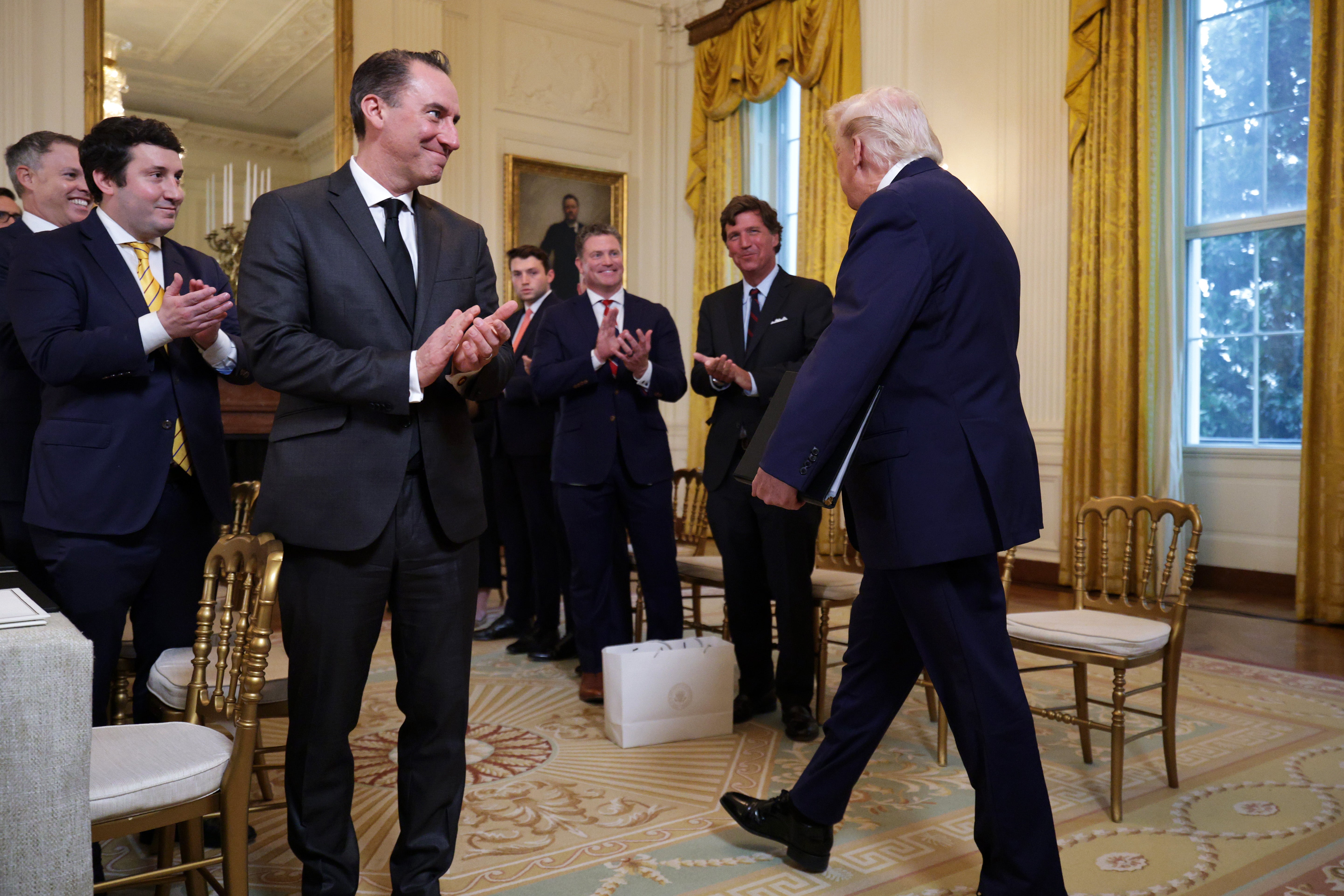 President Trump Meets With Oil And Gas Executives, as well as Tucker Carlson, at The White House in January