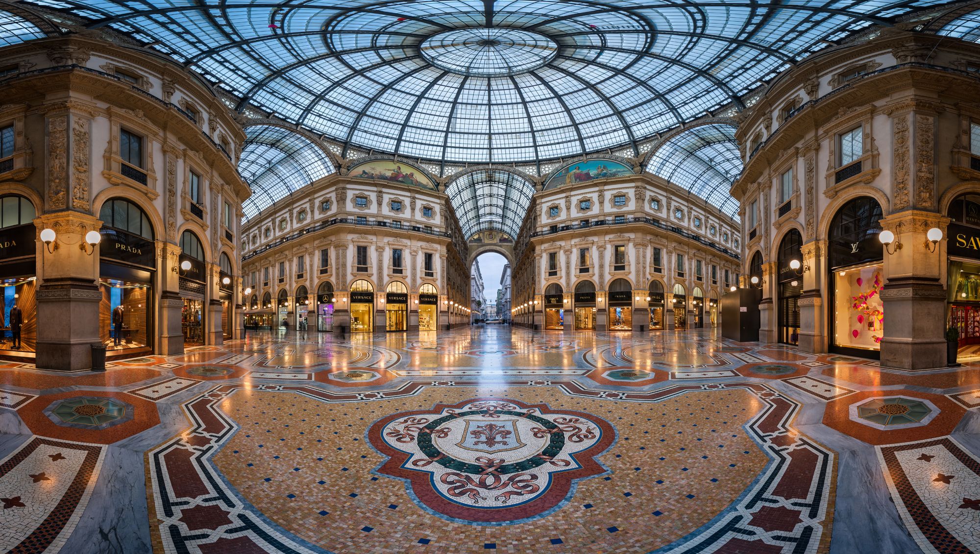 Galleria Vittorio Emanuele II is known for its luxury designer brands