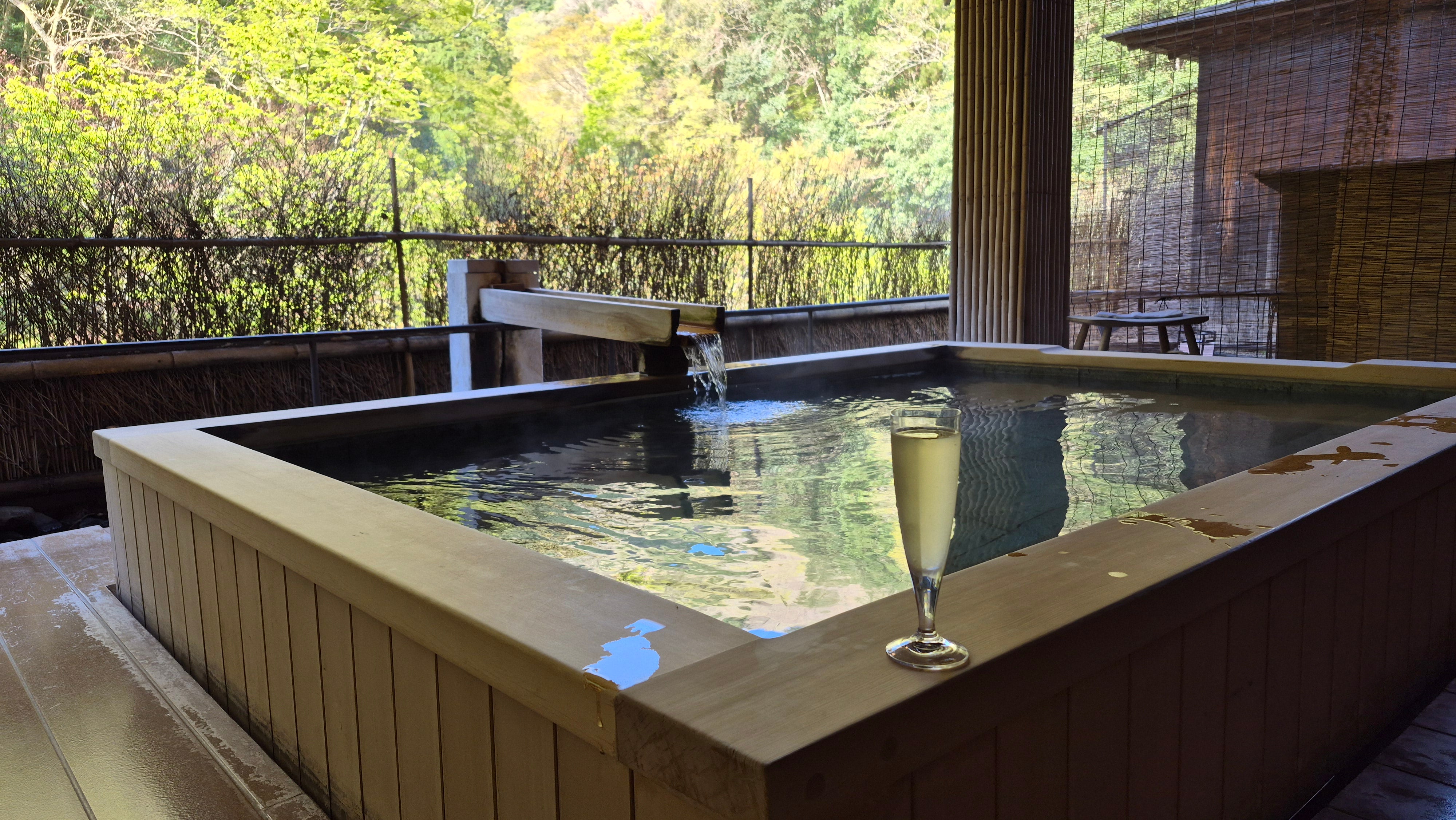 The private Japanese onsen is the hotel’s trump card