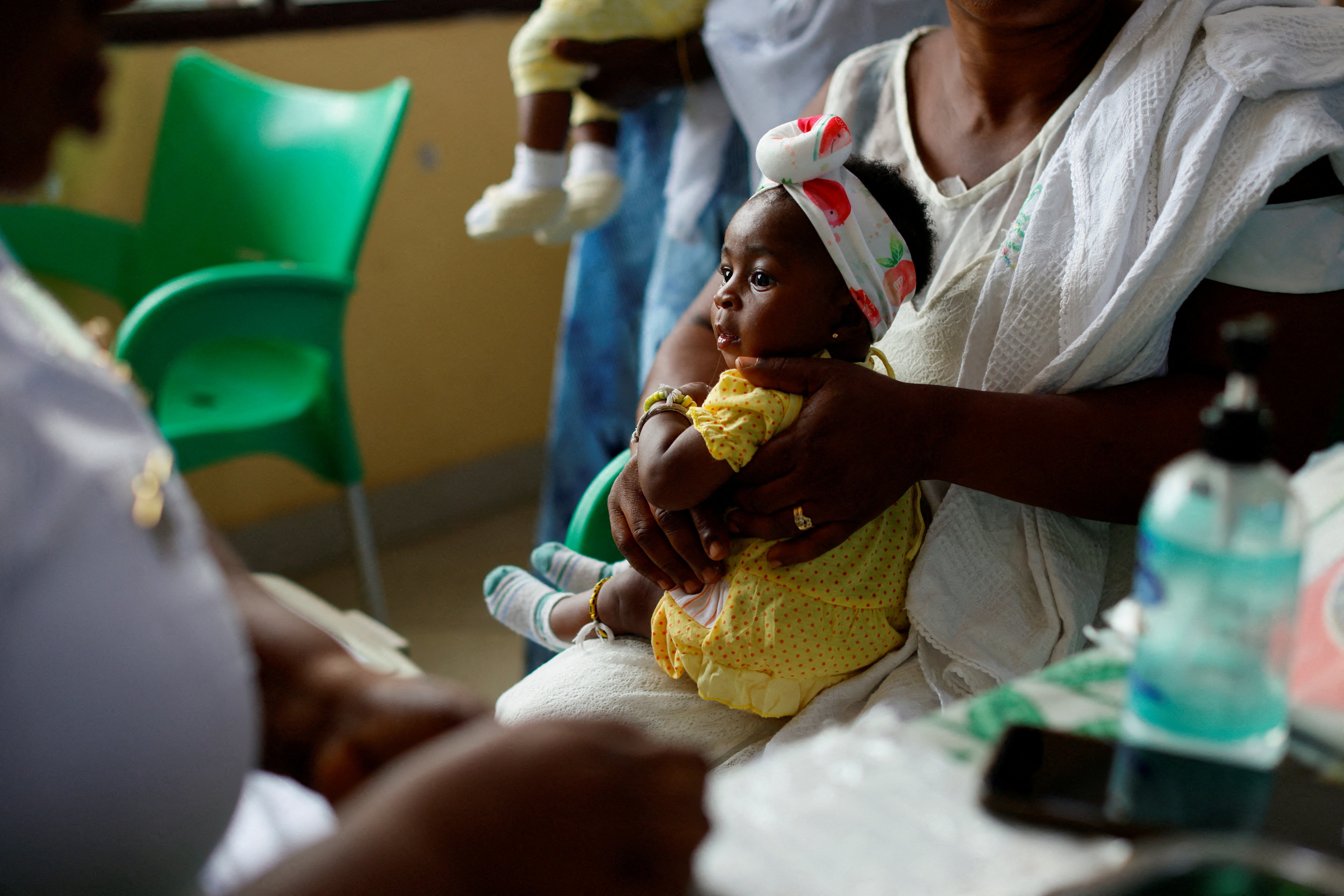 A child at a health centre in Ghana