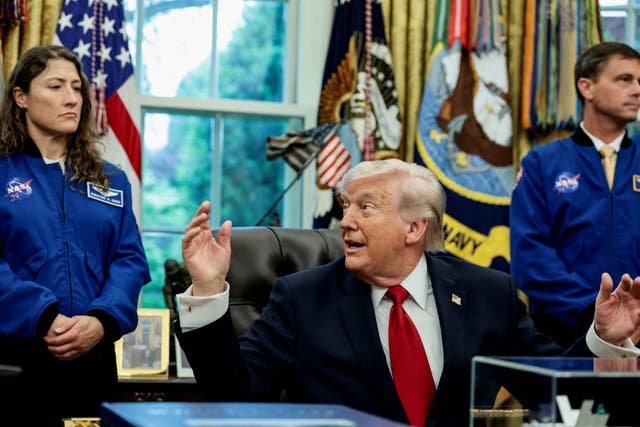President Donald Trump and the Artemis II crew