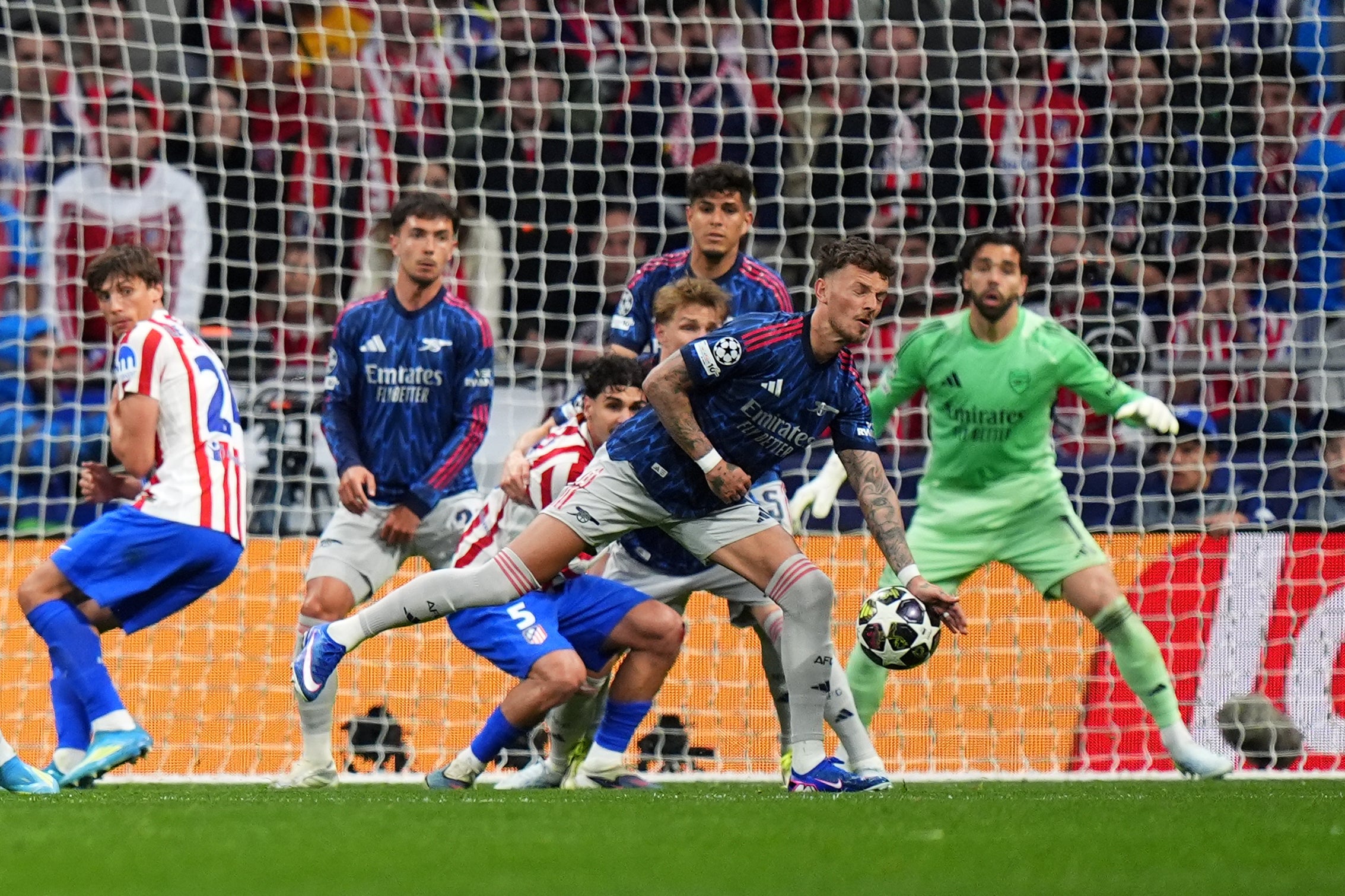 Ben White gave away a penalty when the ball struck his arm in the box