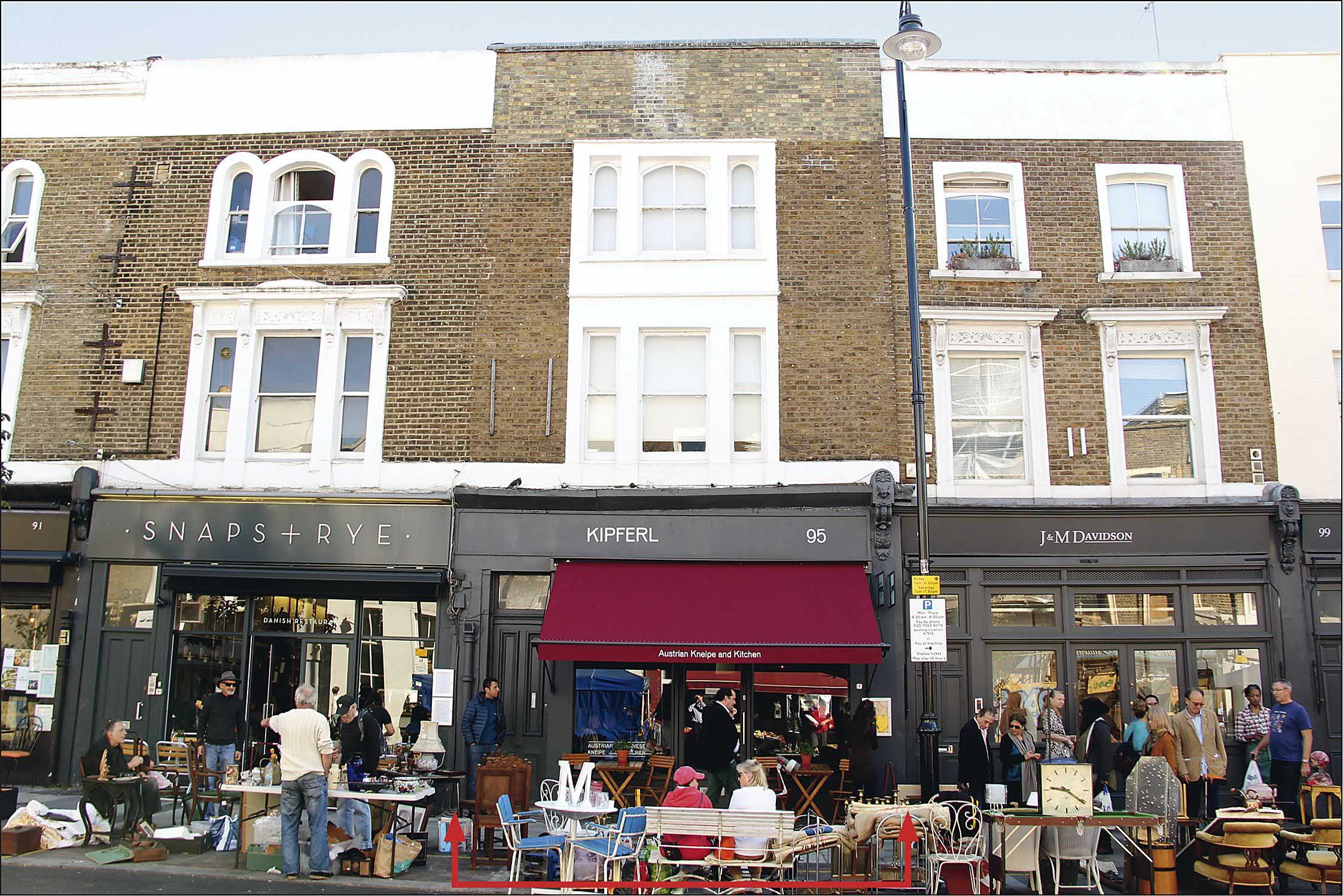Chloe Caillet was injured when she was hit by a falling brick cornice outside the Kipferl Cafe, in Golborne Road, North Kensington