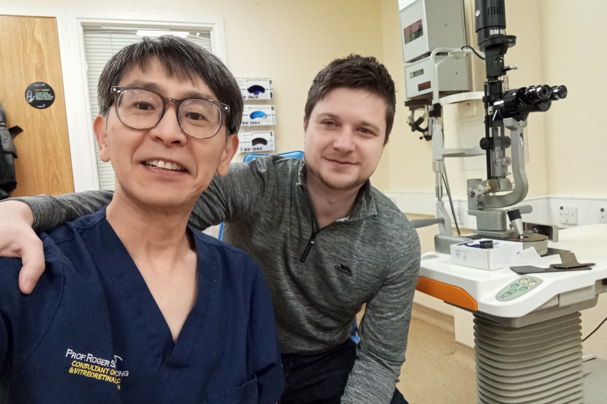 Man whose eye was punctured by glass in car crash has sight saved by doctors