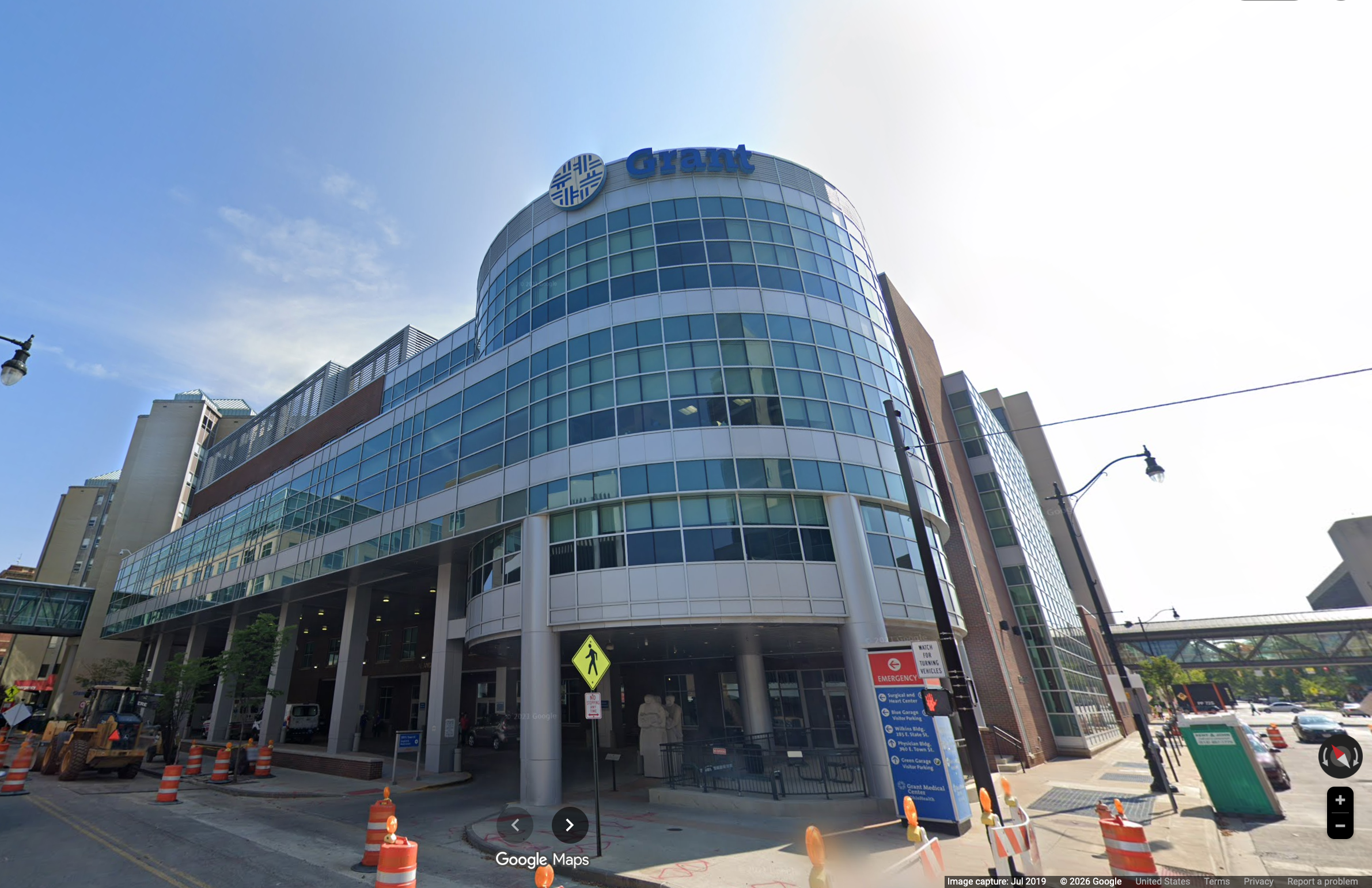 Grant Medical Center in Columbus, Ohio. Philip Pohle, 32, was treated at the hospital after suffering an internal decapitation in March