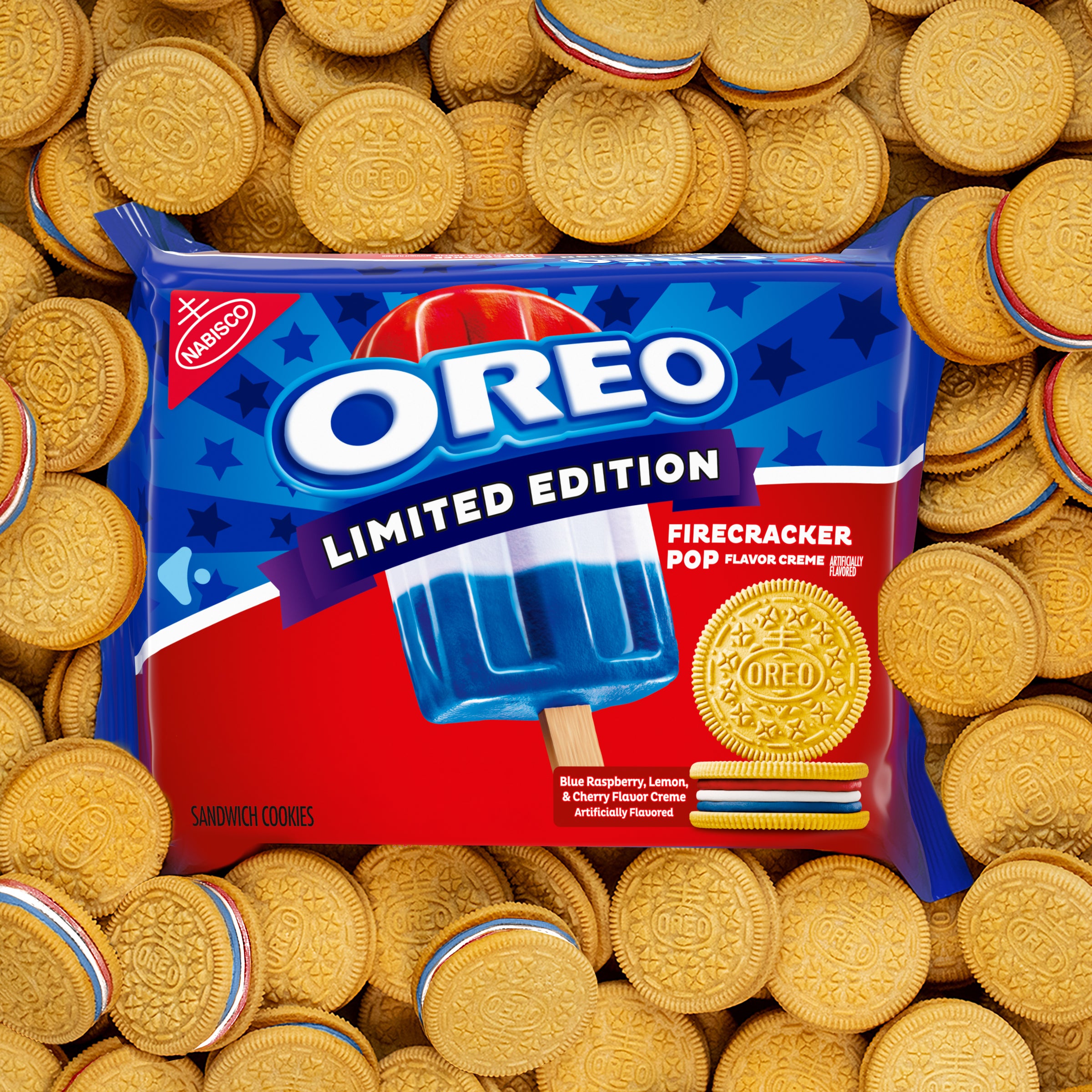 Oreo's new flavor is inspired by the red, white, and blue firecracker ice pop