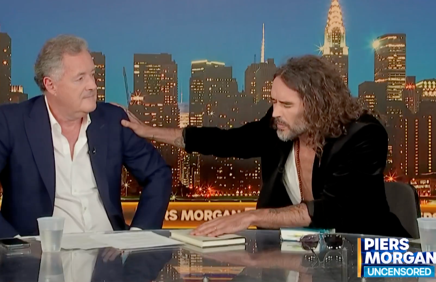 Piers Morgan says he was surprised by ‘inappropriately tactile’ Russell Brand