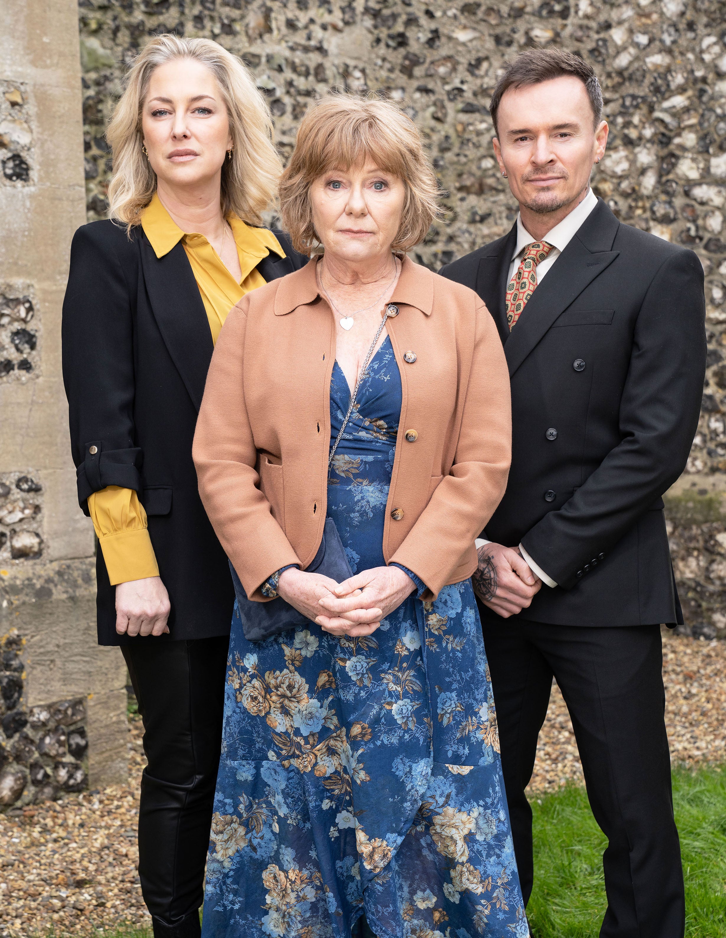 Lee with Bissix (left) and his on-screen mum Julie Haye, played by Karen Henthorn