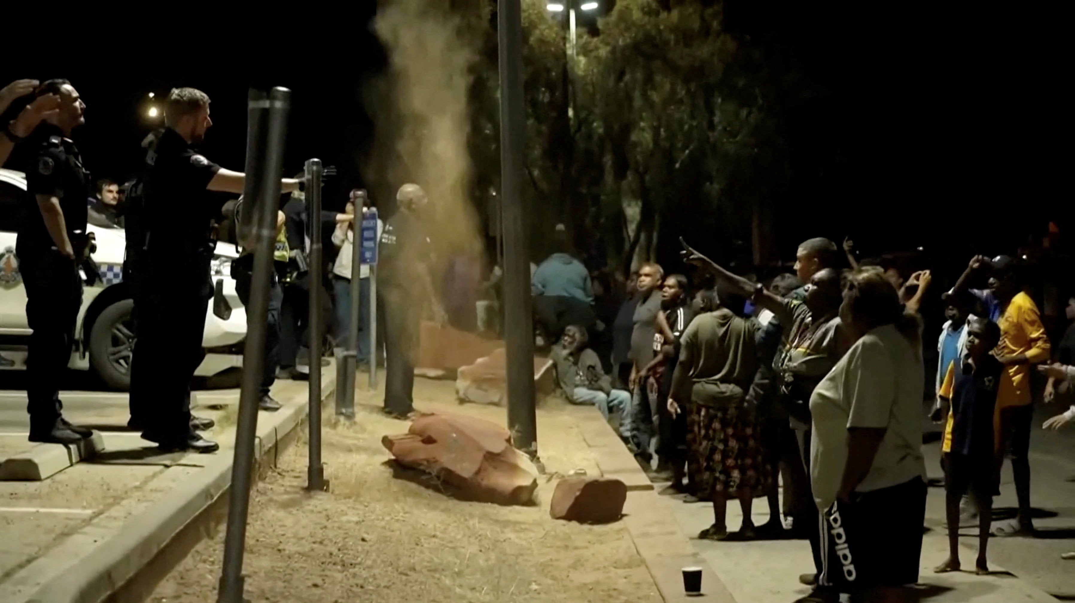 The situation in Alice Springs has escalated into rioting, vehicles set on fire, and damaged property