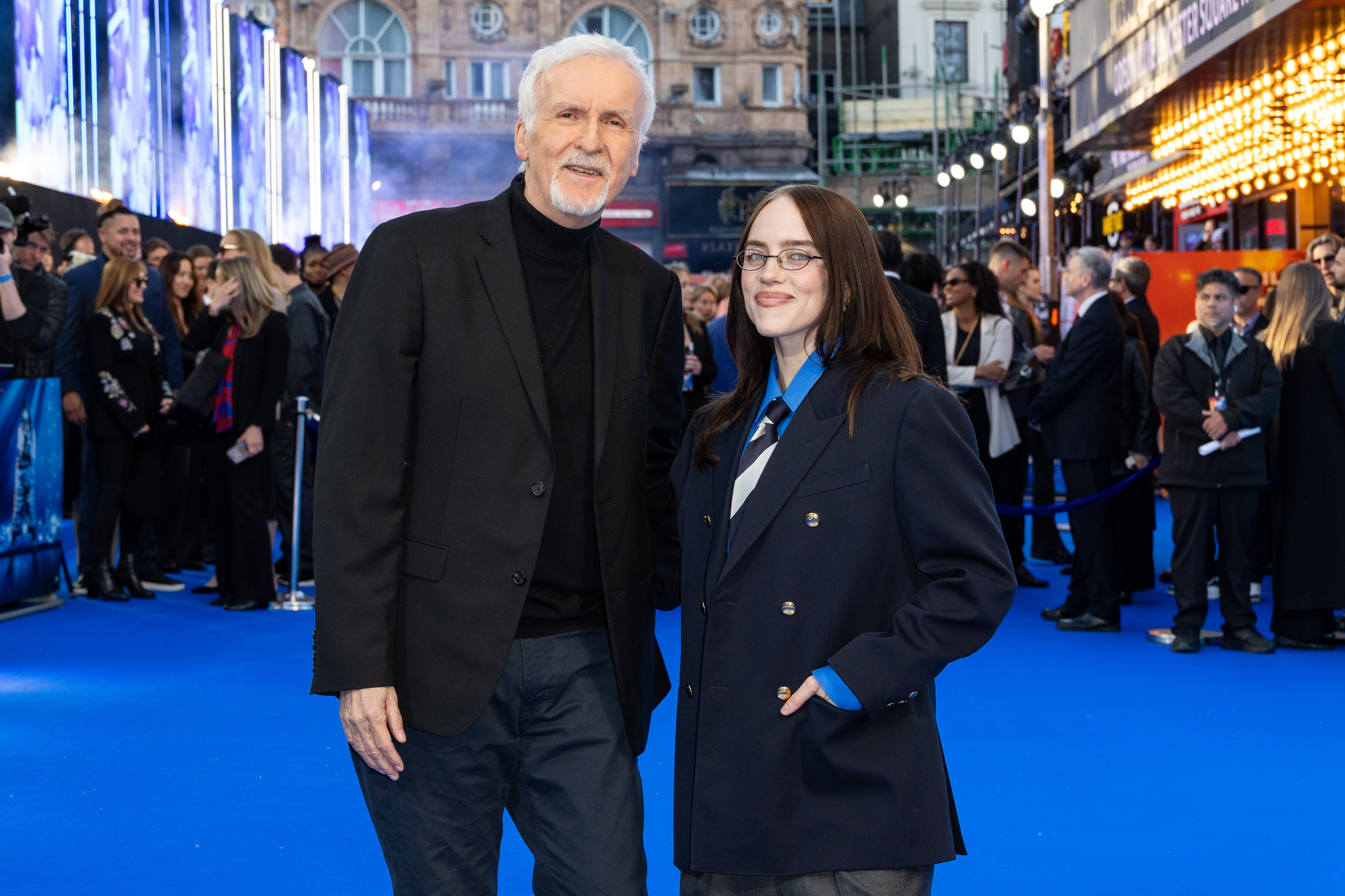 James Cameron and Billie Eilish attend the 