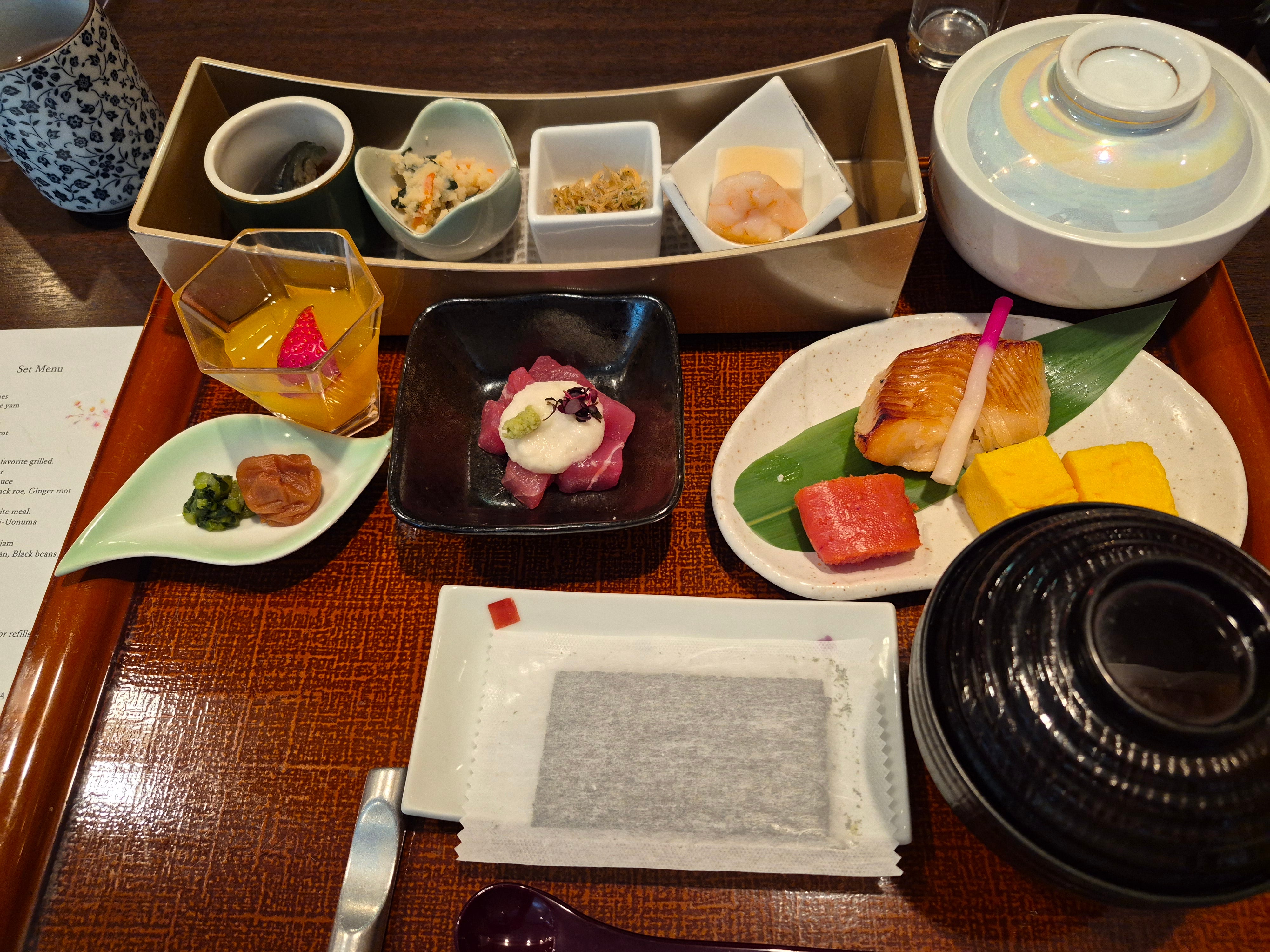 The traditional Japanese breakfast at Shibazakura makes for an authentic start to the day