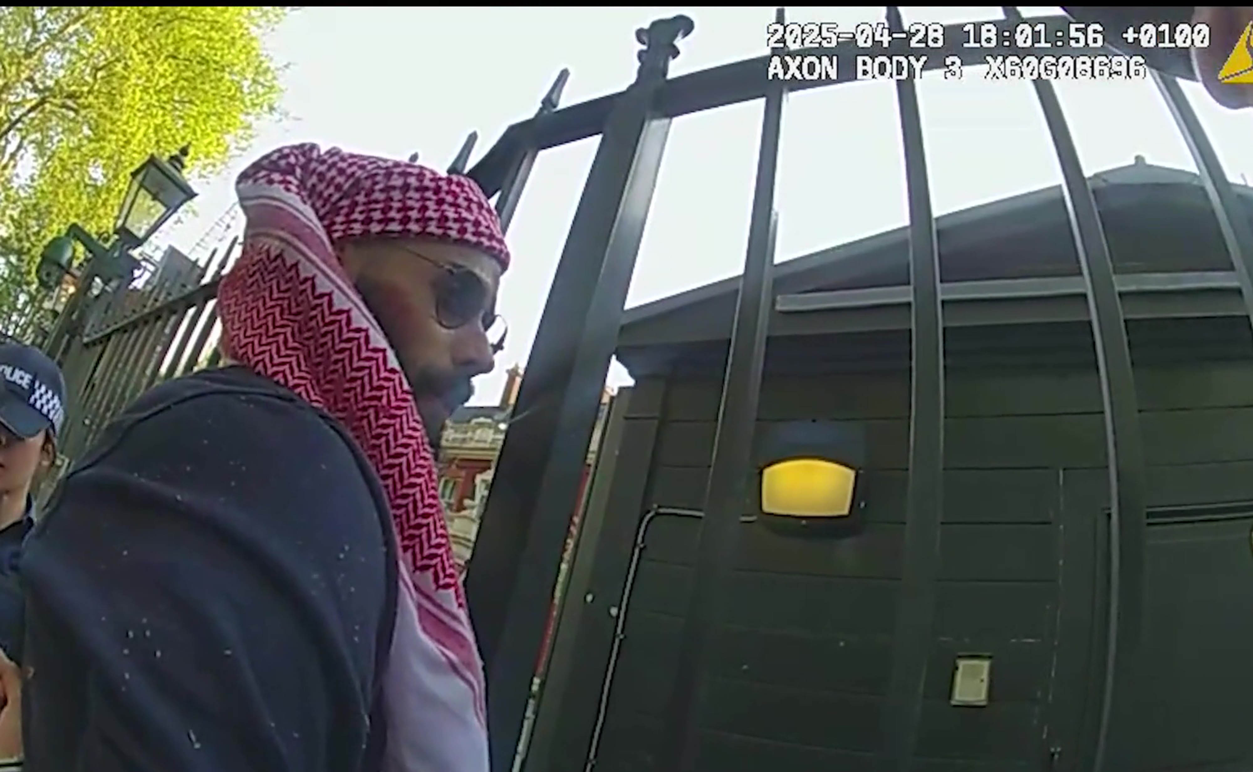 Abdullah Albadri was detained in front of the Israeli Embassy in London