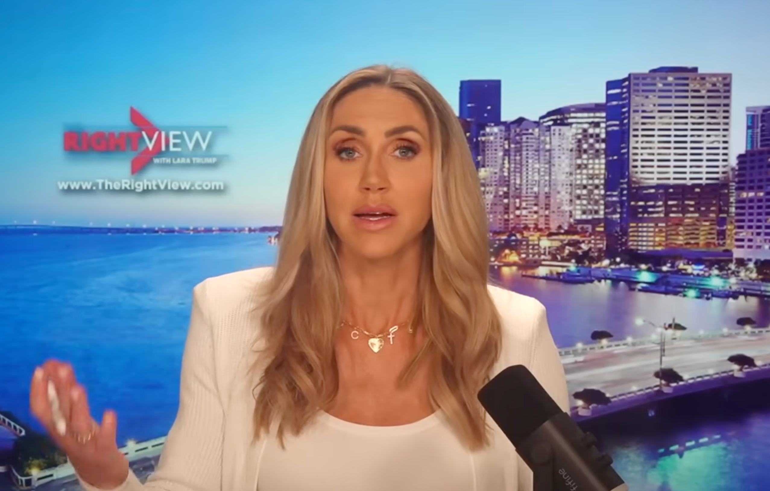Lara Trump discusses a truly wild conspiracy theory about her brother-in-law on her show The Right View