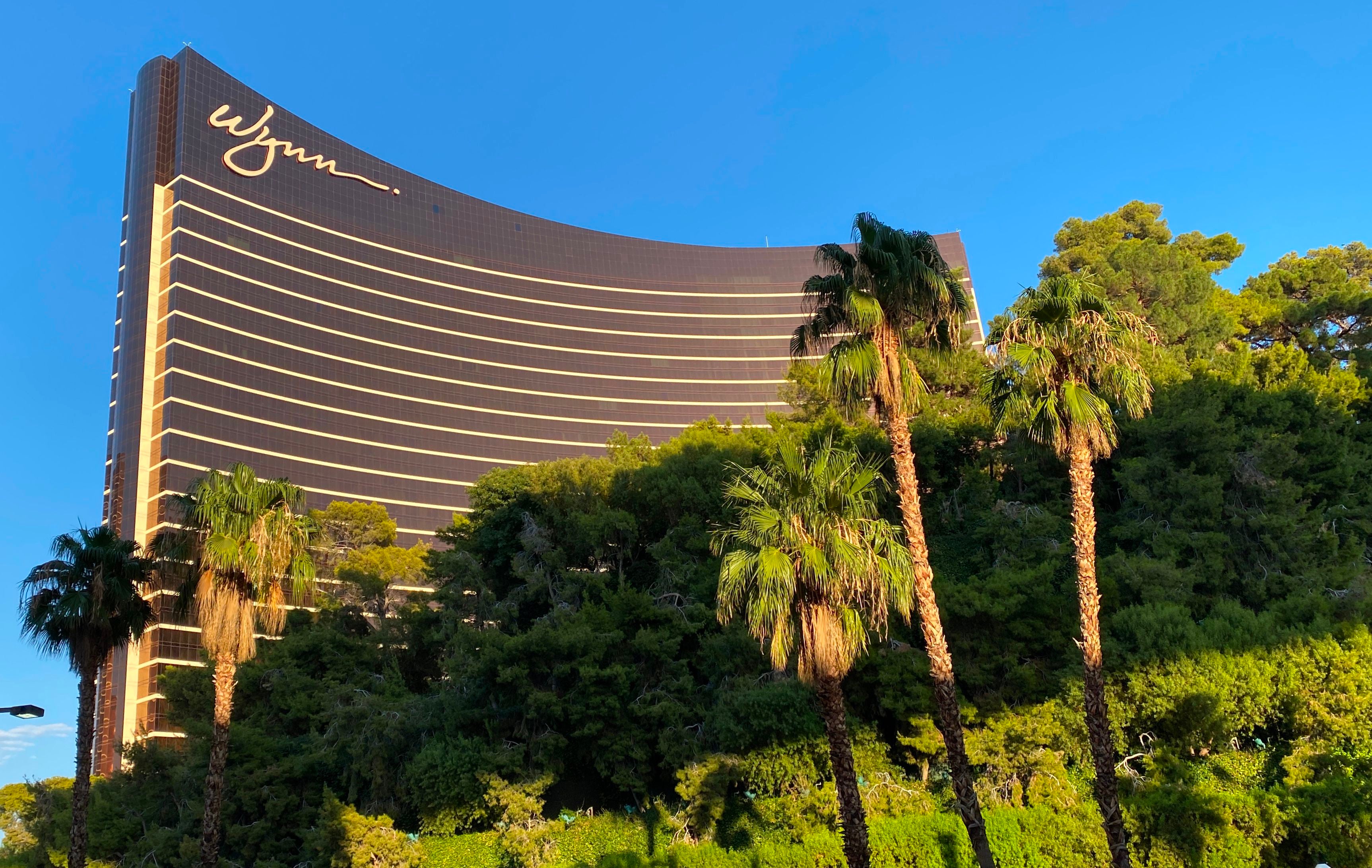 The Wynn hotel is seen in Las Vegas, Nevada, in August 2020. Two guests contracted Legionnaires’ disease there since last September. The facility has since cleaned out its water systems