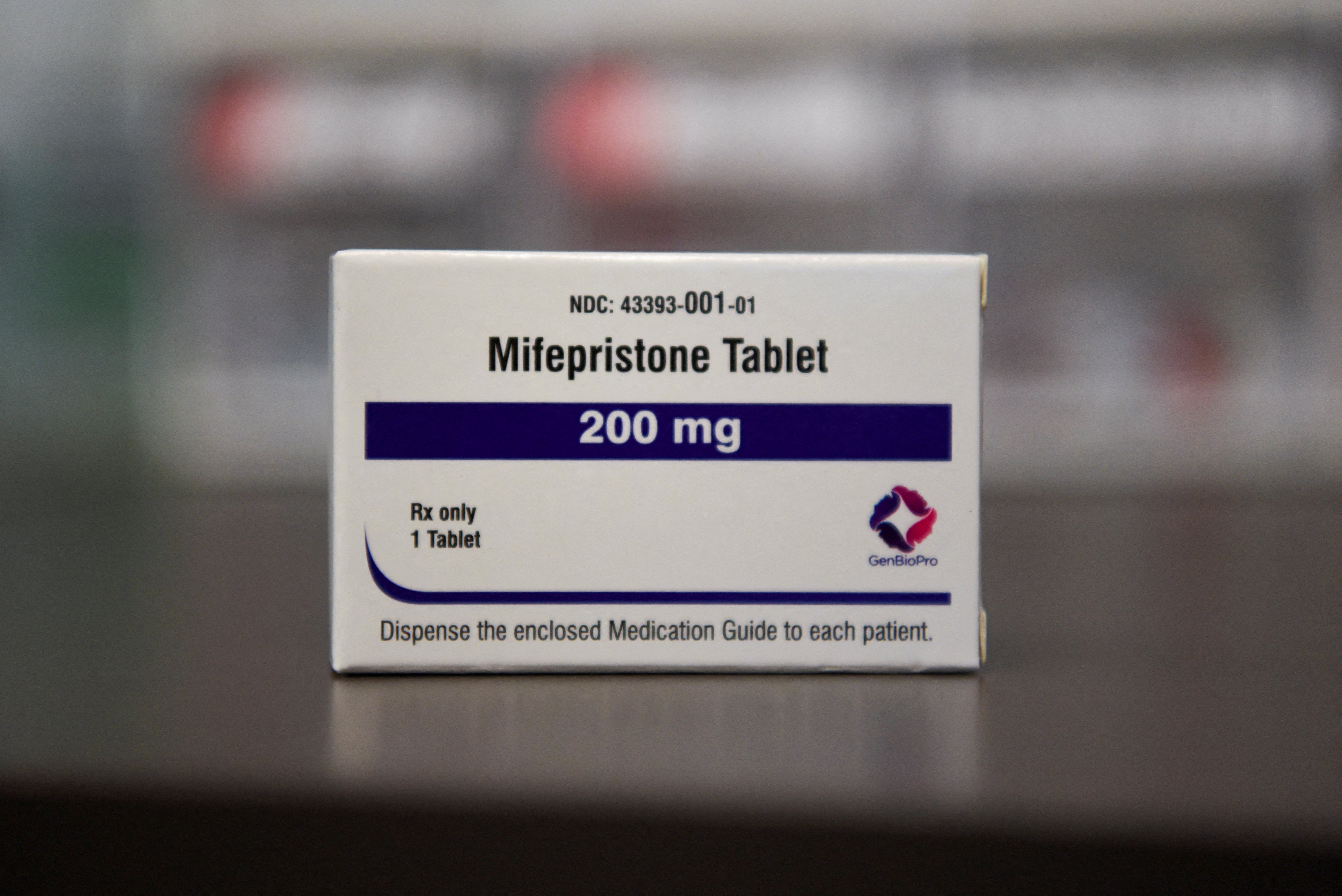 A box containing a Mifepristone tablet is seen at Blue Mountain Clinic in Missoula, Montana, U.S. February 28, 2023. REUTERS/Callaghan O'Hare/File Photo