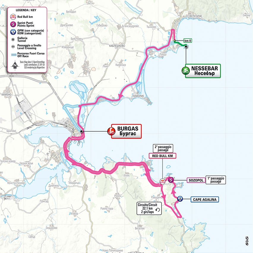 Giro d'Italia 2026 stage 1 map