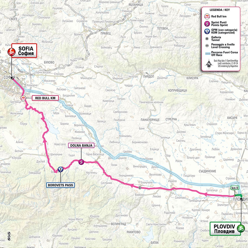 Giro d'Italia stage 3 map
